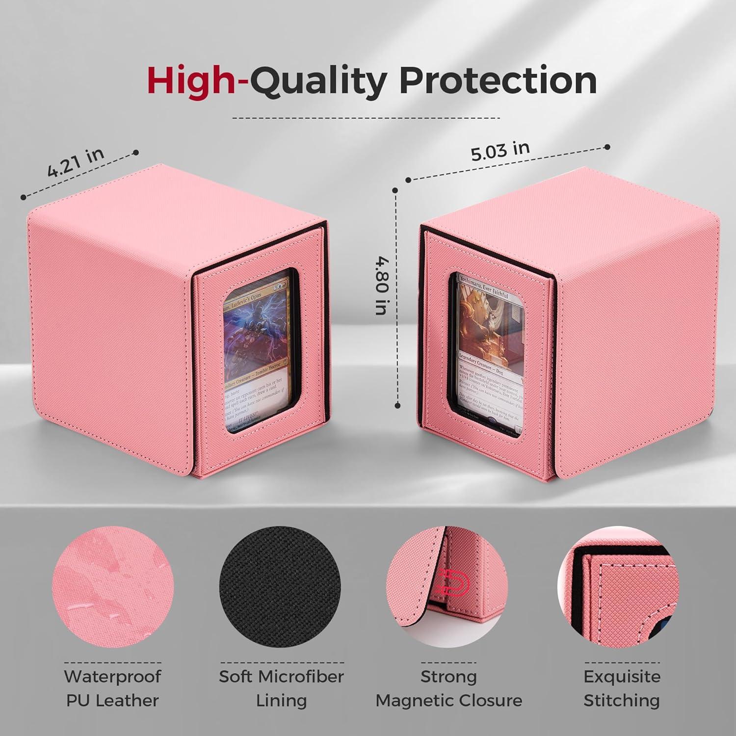 Caja de Barajas MTG Zettokete Rosa y Negro con Pantalla Doble