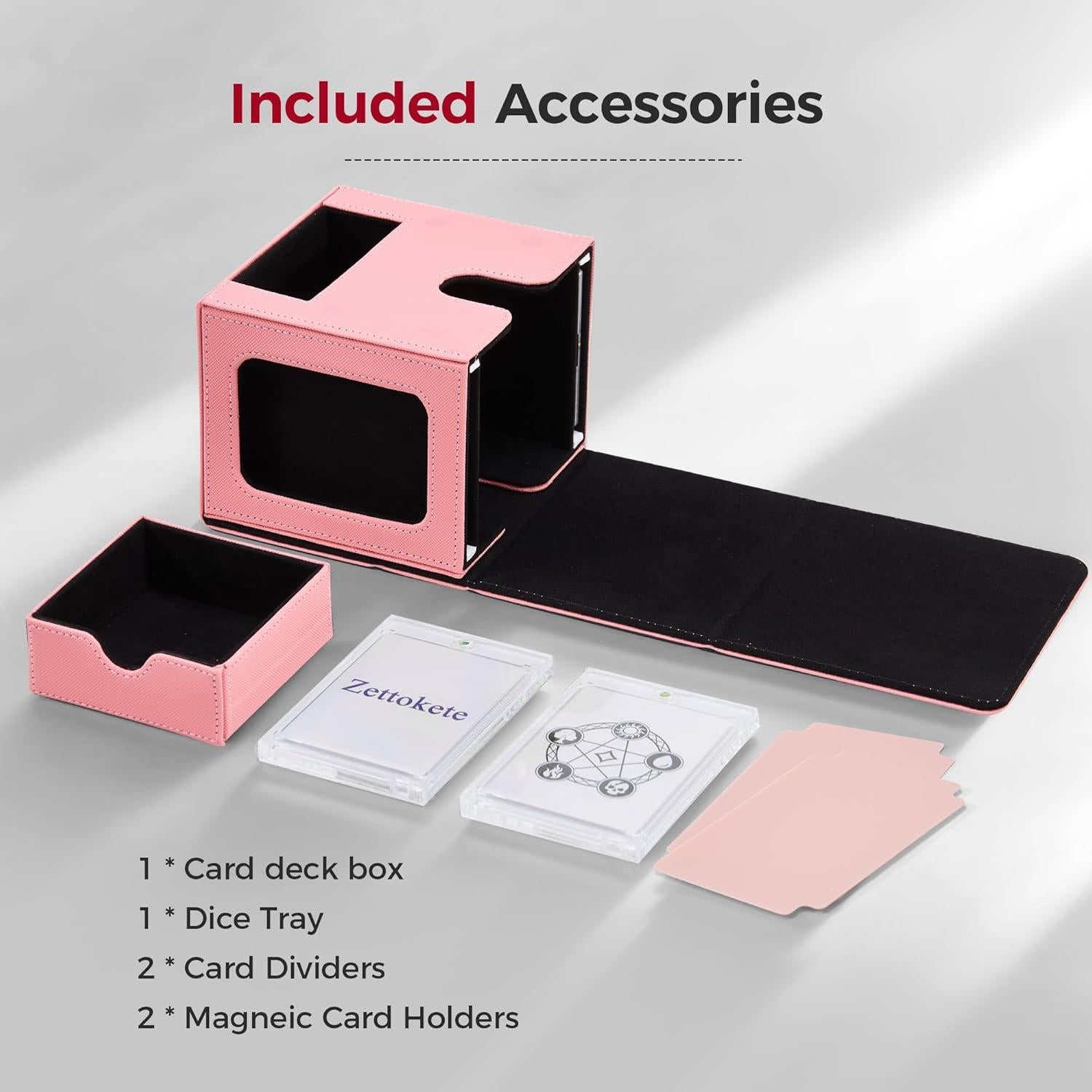 Caja de Barajas MTG Zettokete Rosa y Negro con Pantalla Doble