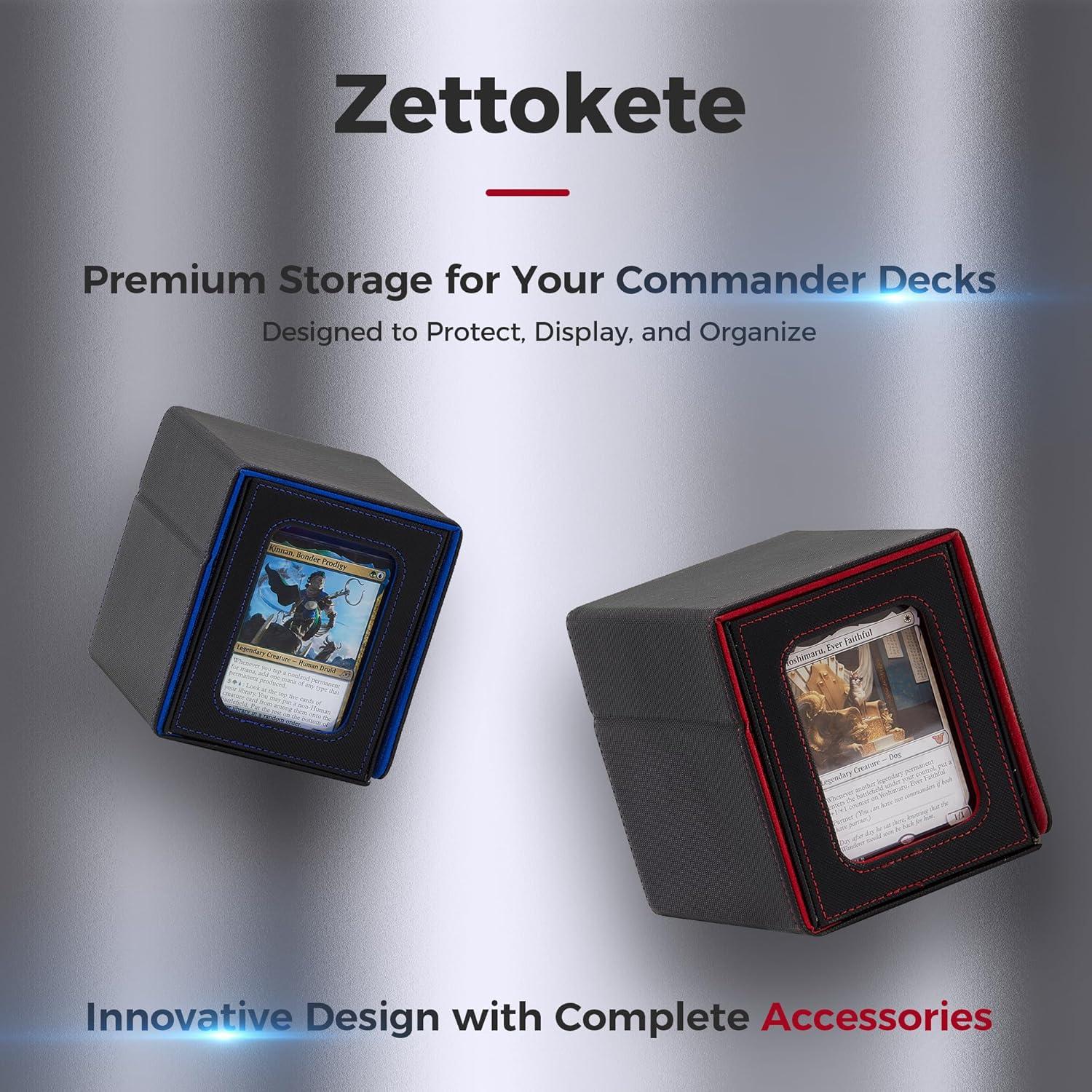 Caja de Barajas MTG Zettokete Rosa y Negro con Pantalla Doble