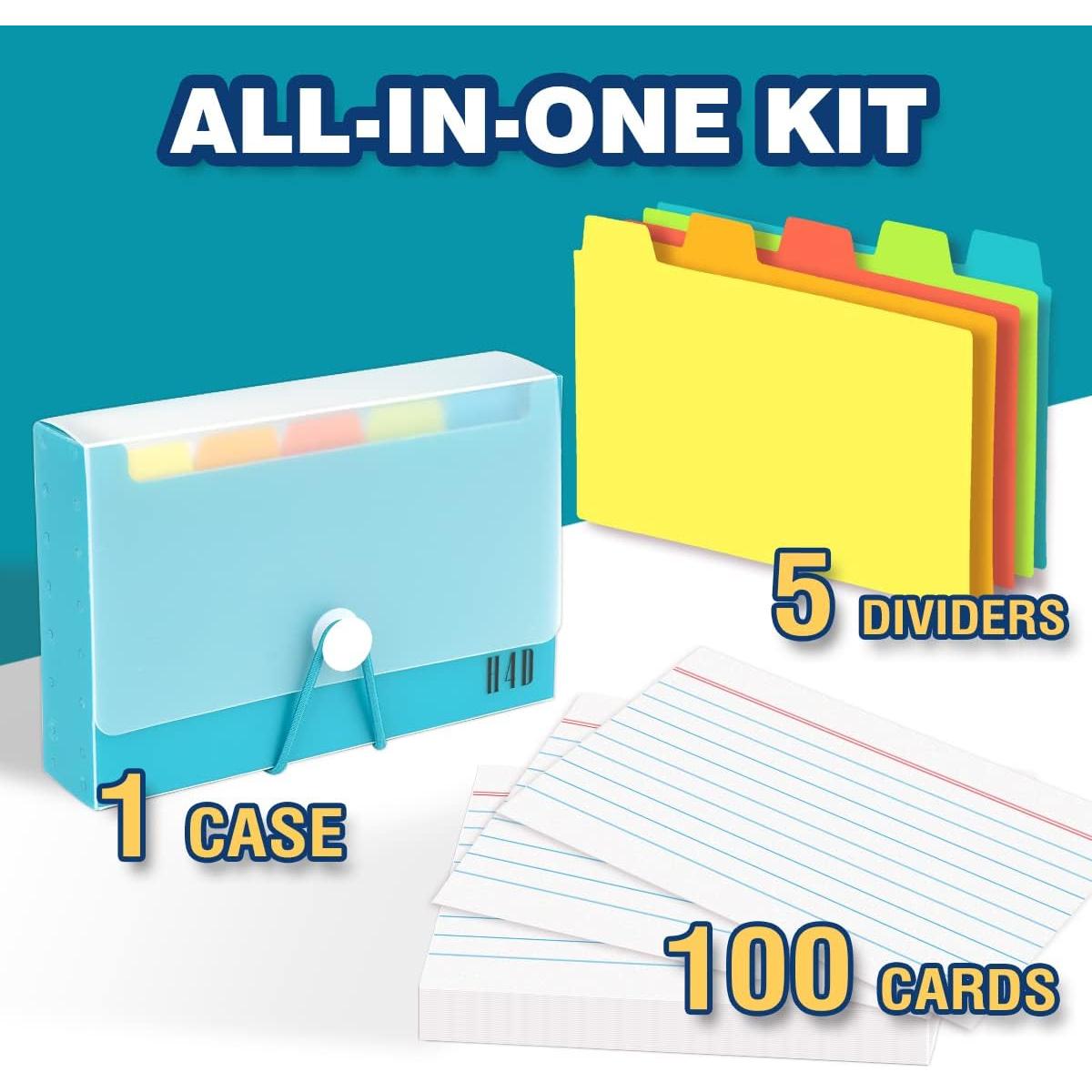 Caja de Tarjetas de Índice H4D con 100 Tarjetas 3x5 Verde