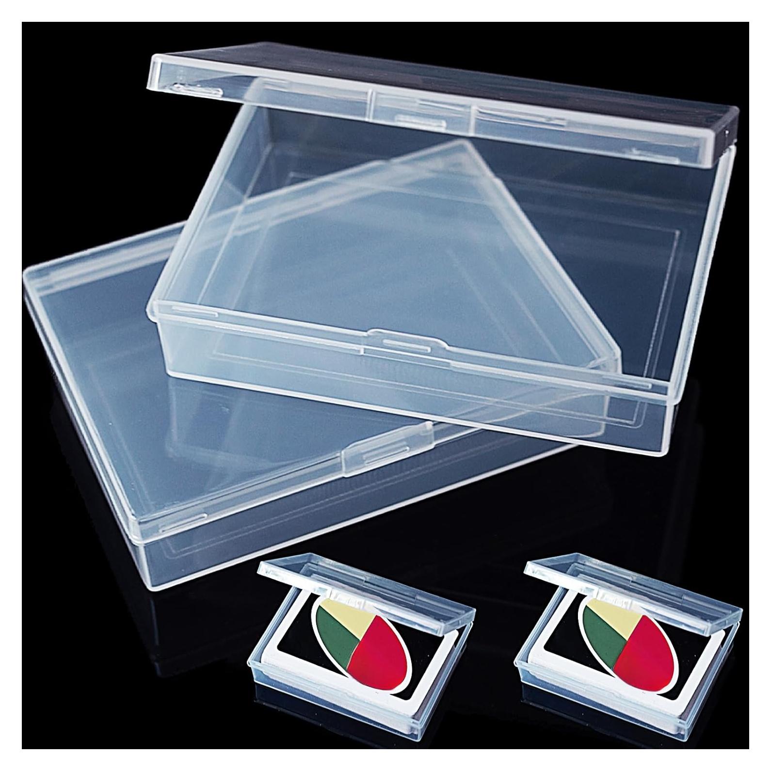 2 Cajas de Almacenamiento de Cartas de Plástico Transparente 92x67x20mm