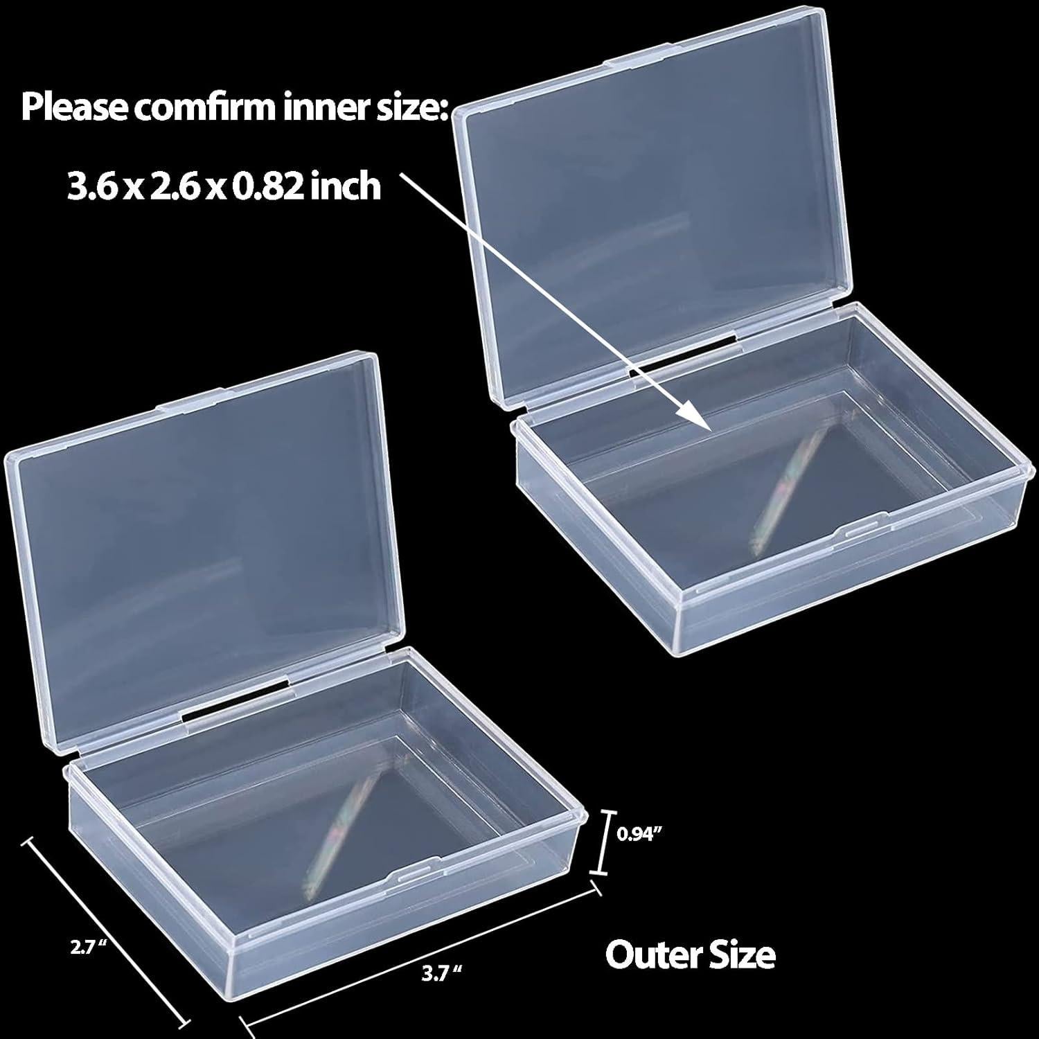 2 Cajas de Almacenamiento de Cartas de Plástico Transparente 92x67x20mm