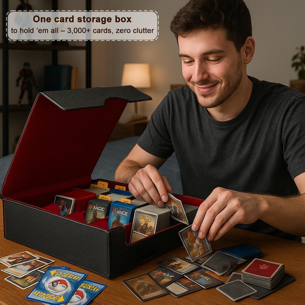 Caja de Almacenamiento de Cartas JNLODGE - 3000+ Cartas, Cuero PU