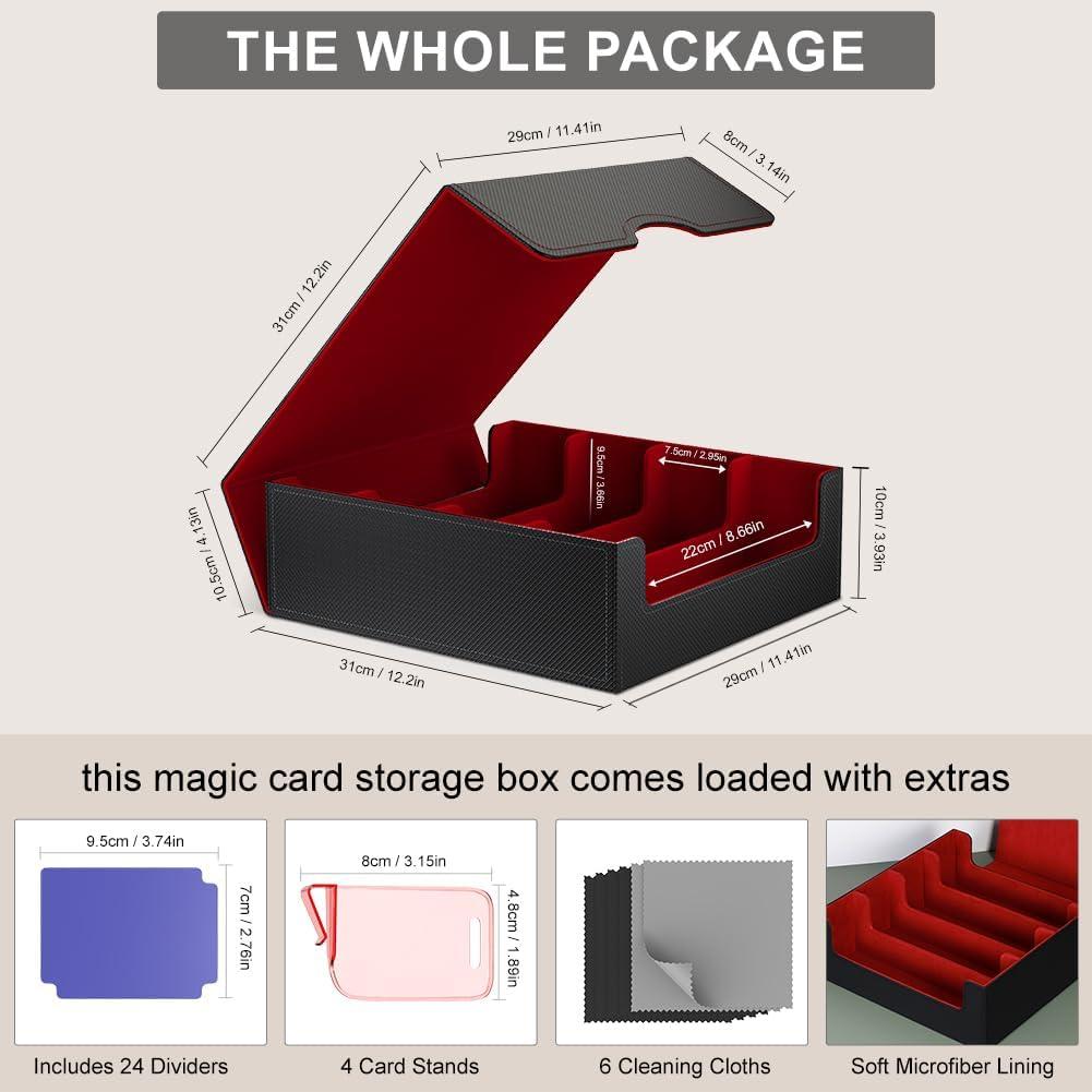 Caja de Almacenamiento de Cartas JNLODGE - 3000+ Cartas, Cuero PU