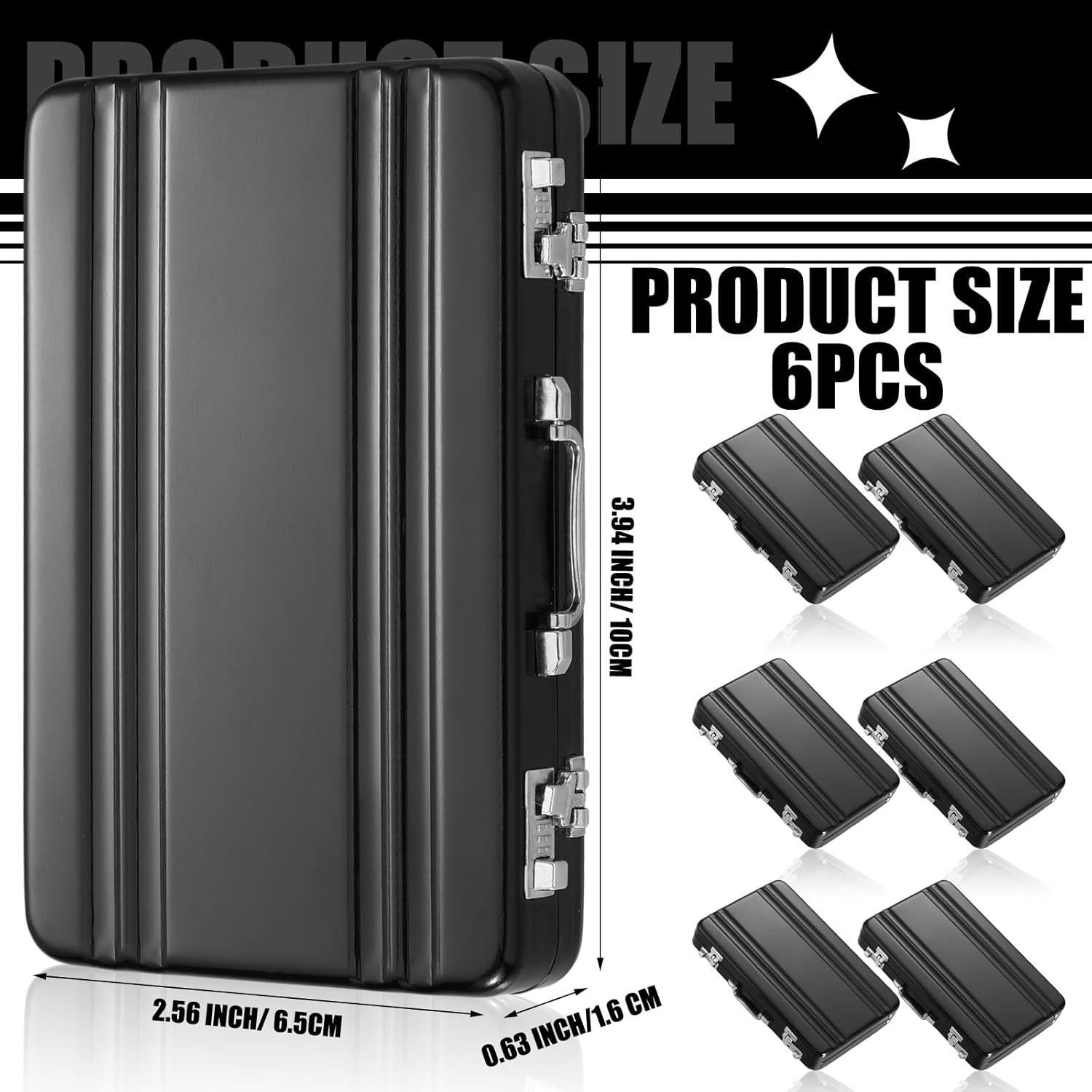 Maletín para Tarjetas de Negocios Yeaqee 6 Pcs Aluminio Negro