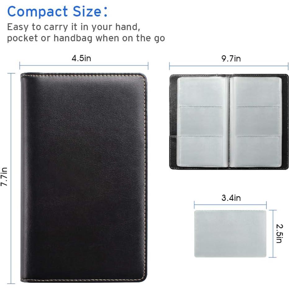 Organizador de Tarjetas de Negocios Sooetz Cuero Negro 240 Capacidad