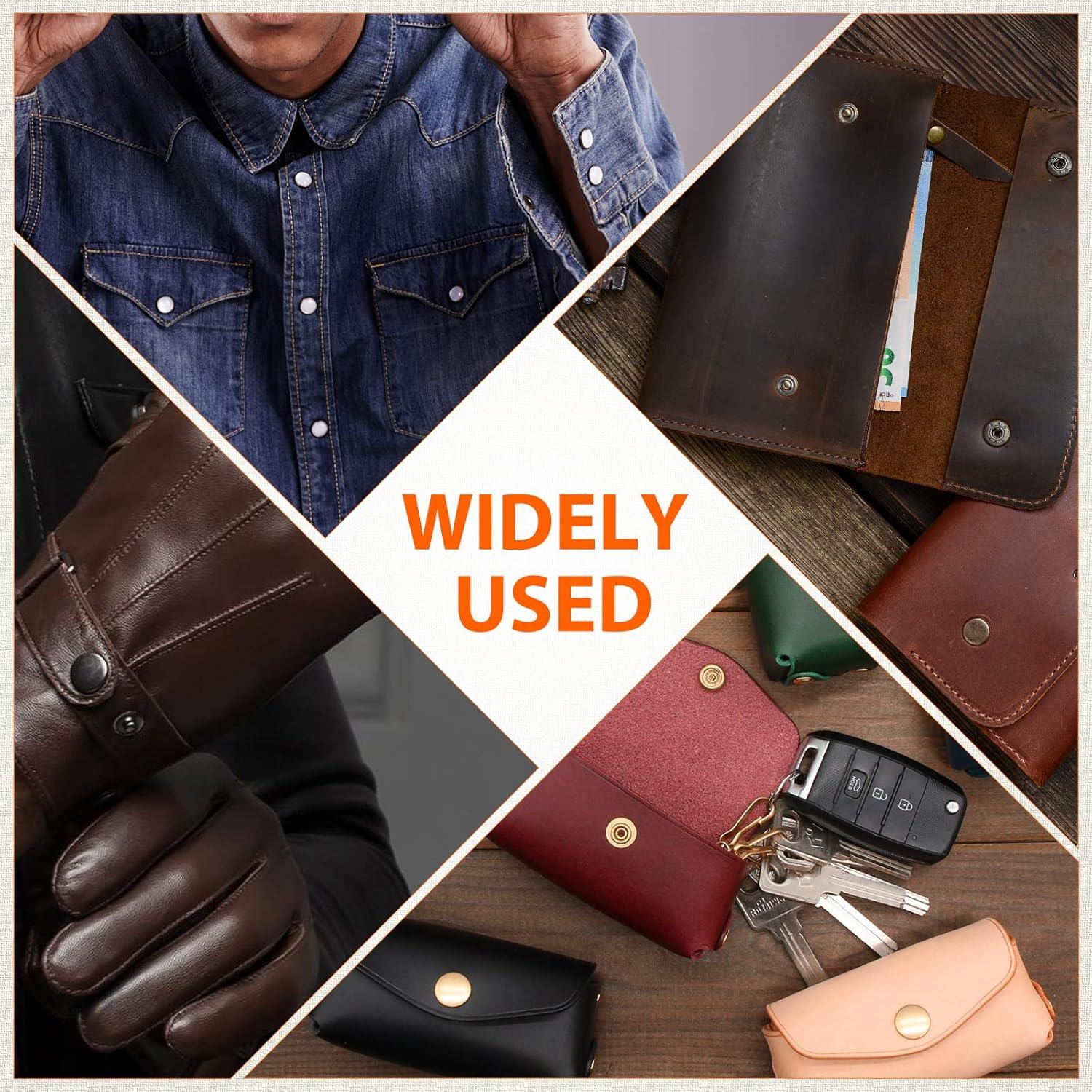 Kit de Botones de Cuero Alritz 120 Sets 12.5mm 6 Colores