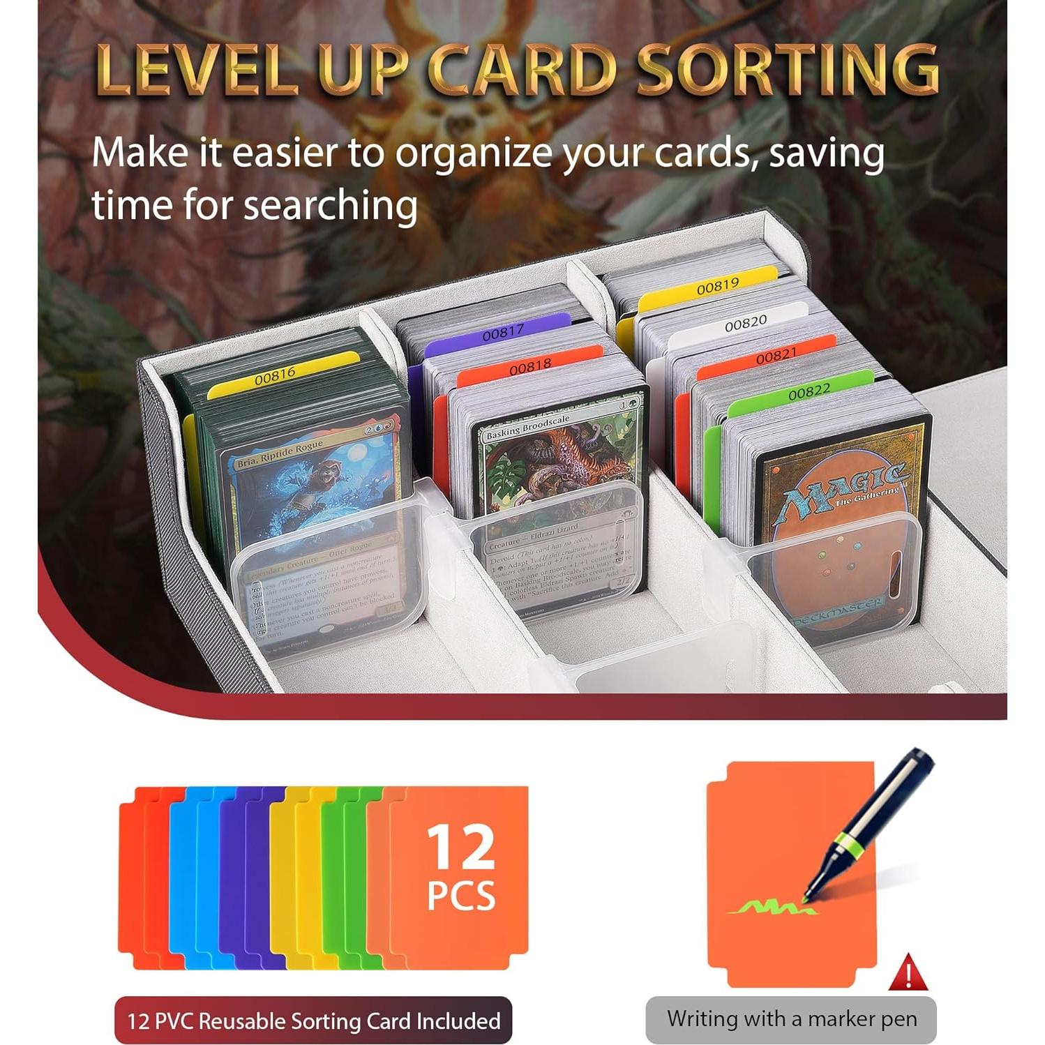 Caja de Almacenamiento de Cartas NEWLOOP - 2400+ Cartas, Gris