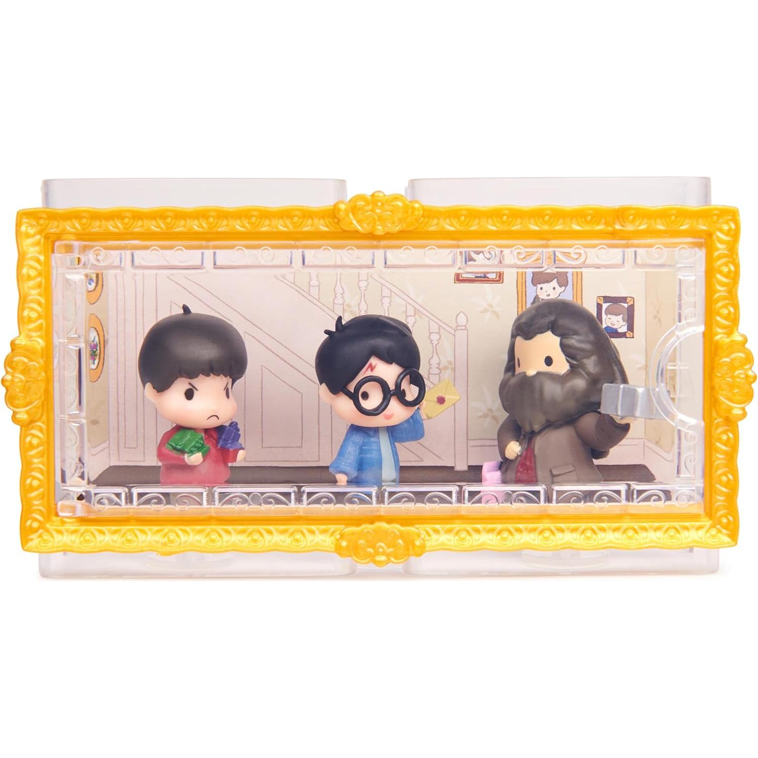 Wizarding World Harry Potter, Micro Magical Moments Action Figures Set with Harry, Hagrid, Dudley & Display Case, Kids Toys for Ages 6 and up