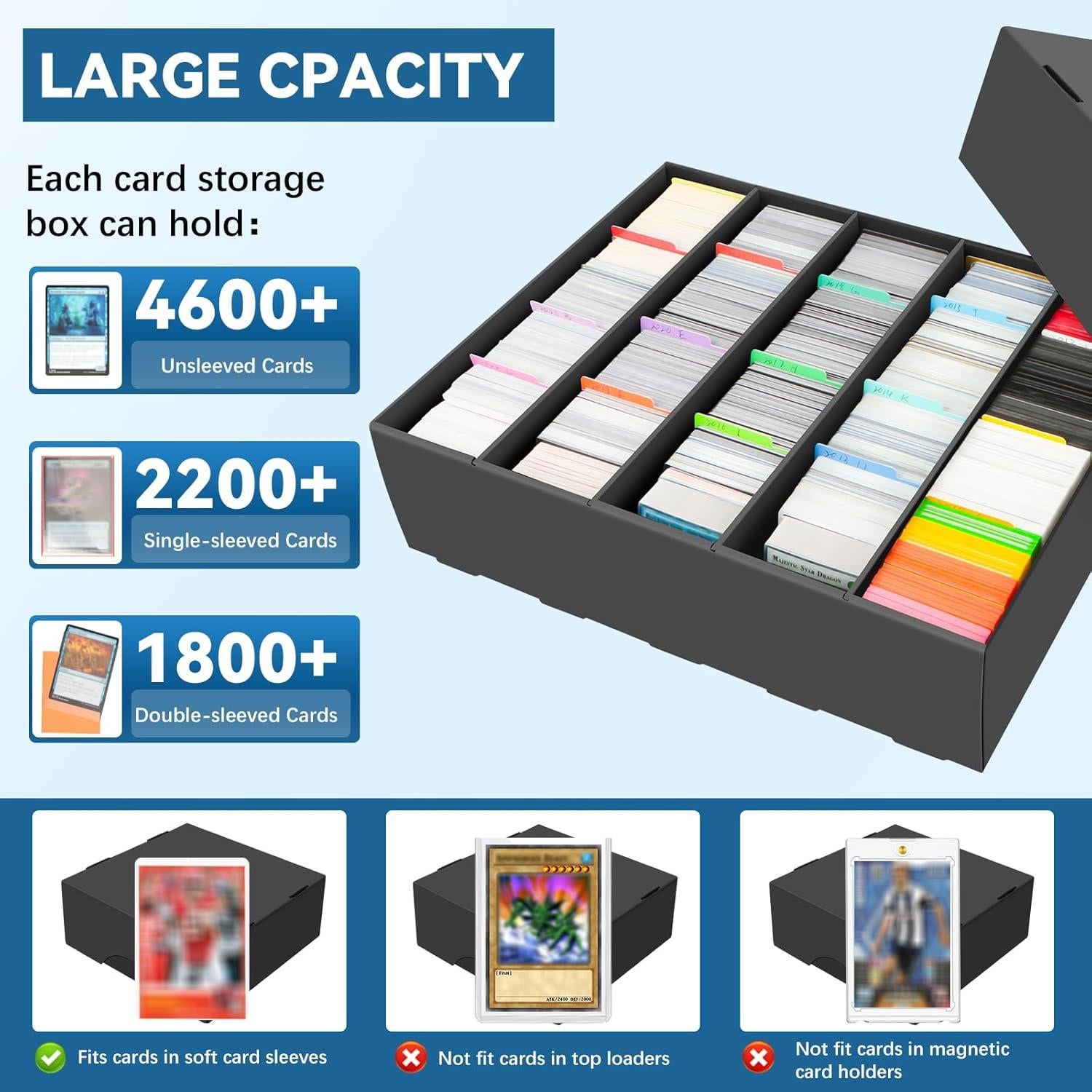 Caja de Almacenamiento de Cartas AOBOPLE 4 Pack 4650 Cartas