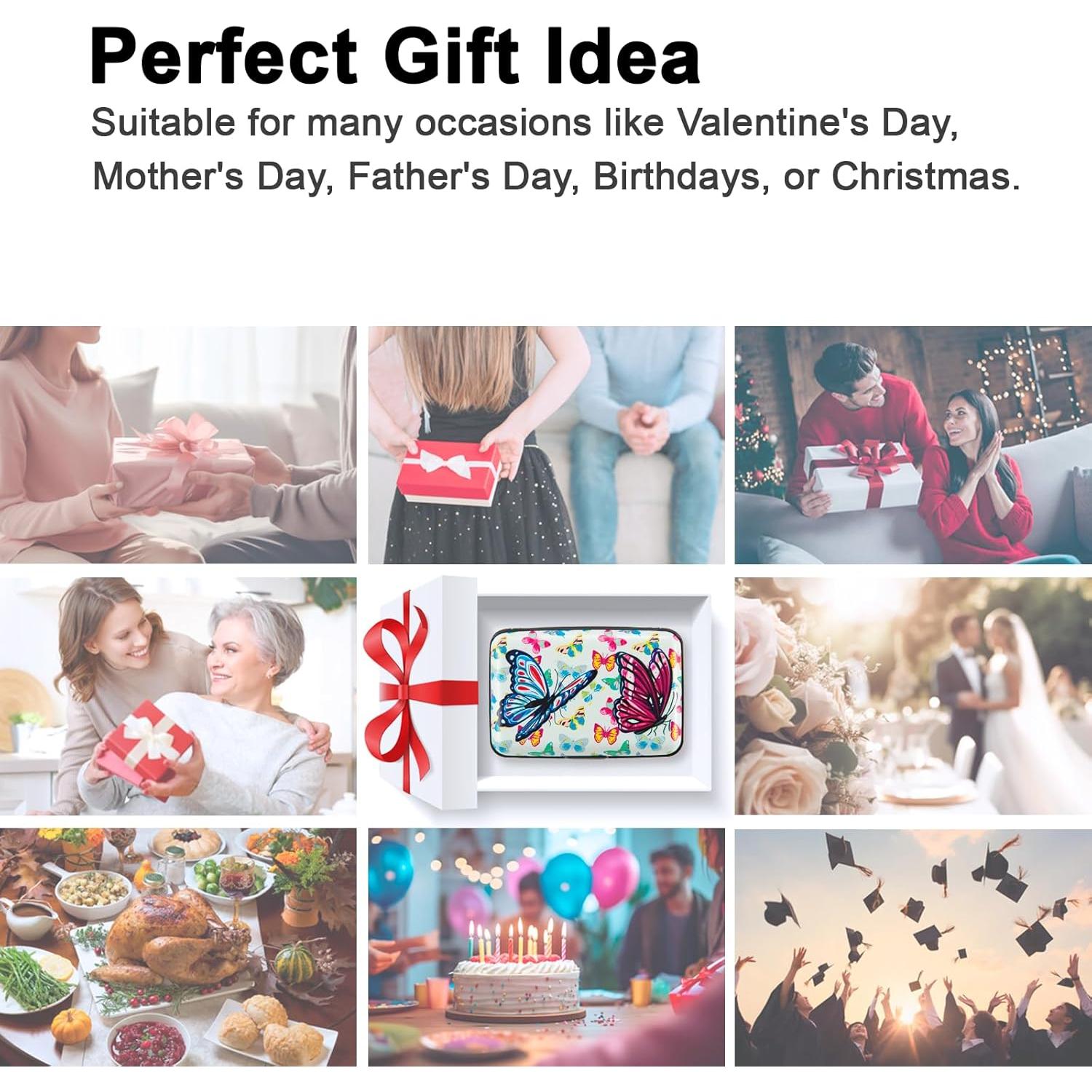 Billetera RFID Kaabao Pequeña Aluminio Diseño Mariposa