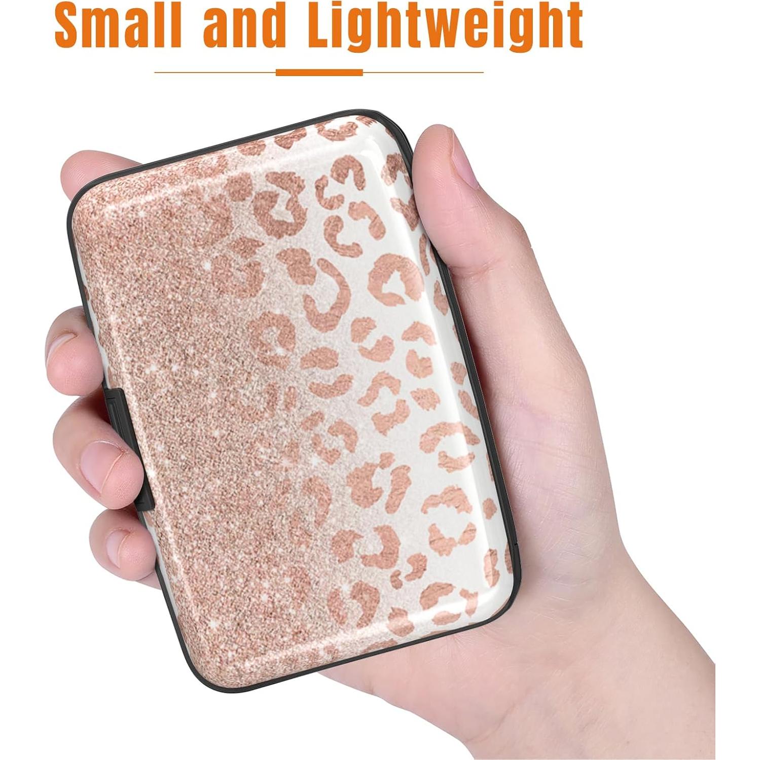 Soporte de Tarjeta de Crédito Rimilak Aluminio Leopardo Rosa