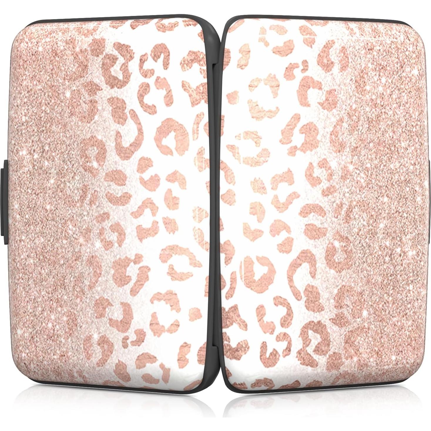 Soporte de Tarjeta de Crédito Rimilak Aluminio Leopardo Rosa