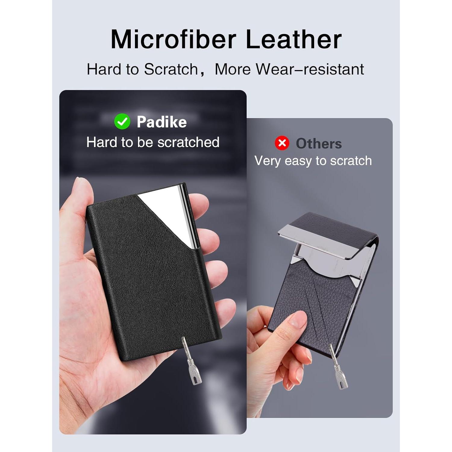 Portatarjetas de Negocios Padike Negro con Bloqueo RFID