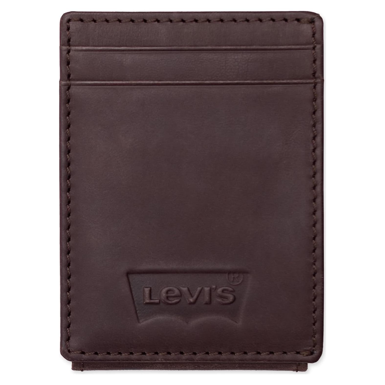Cartera delantera RFID slim Levi's para hombres - Marrón