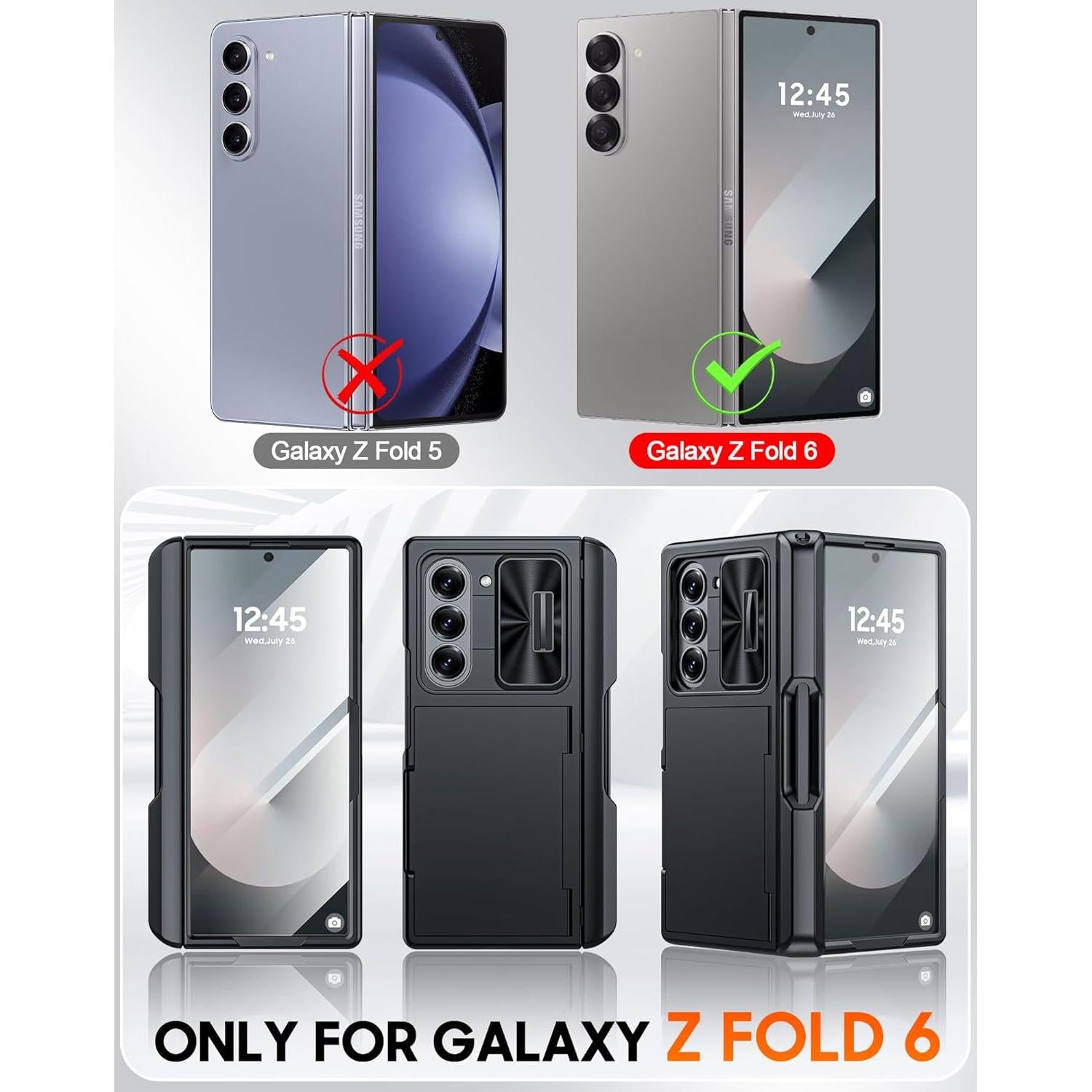 Funda Cartera Vizvera para Samsung Galaxy Z Fold 6 - Negro