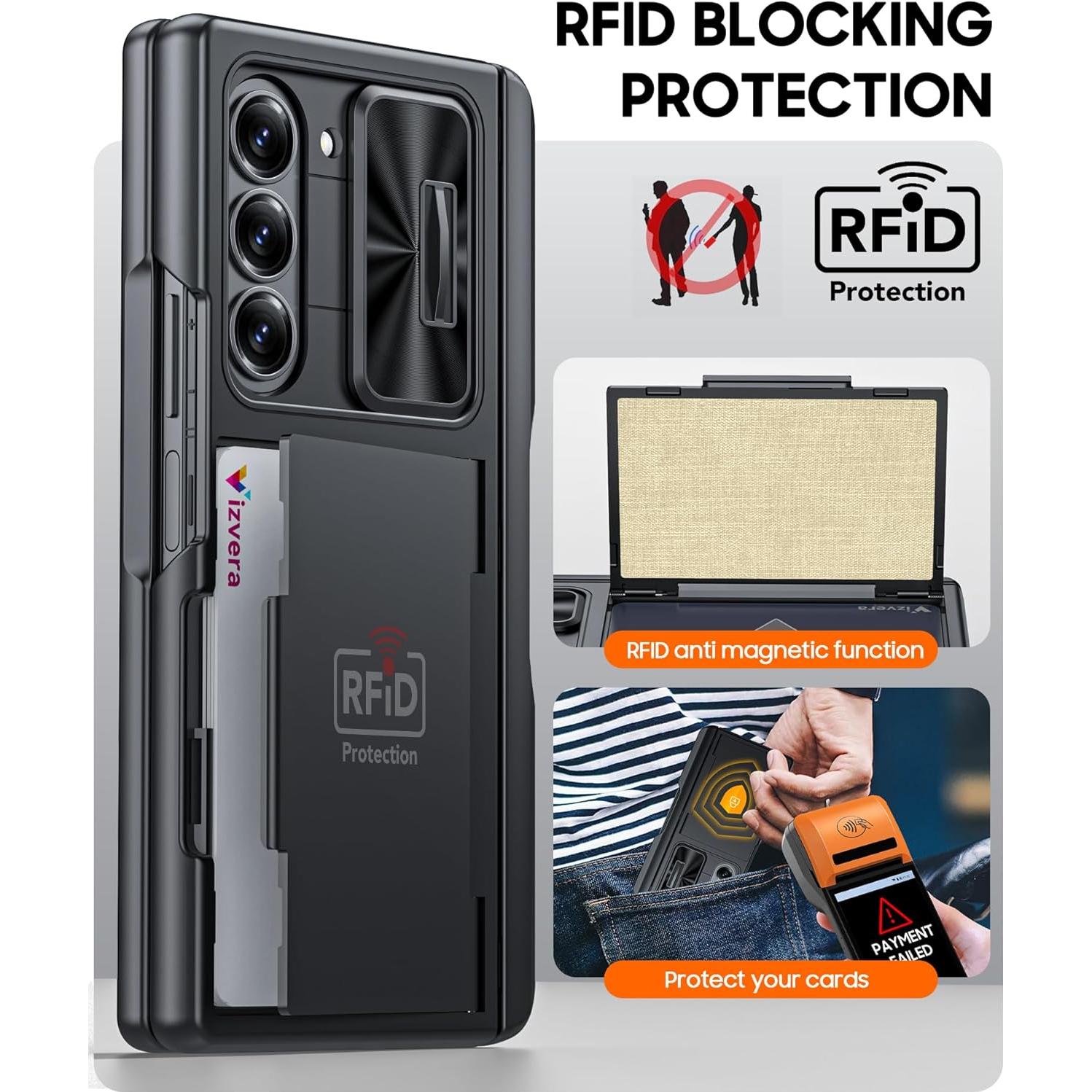 Funda Cartera Vizvera para Samsung Galaxy Z Fold 6 - Negro