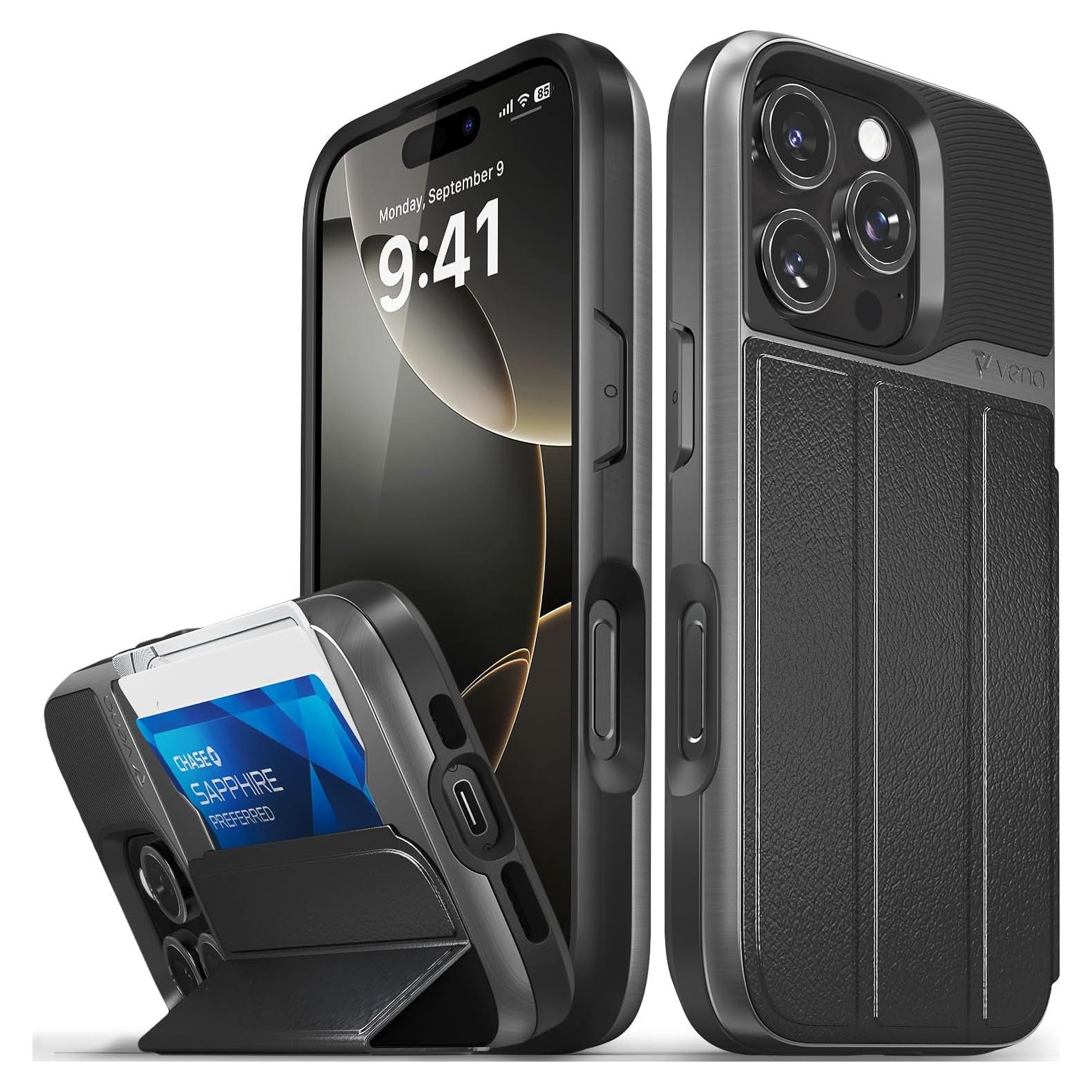 Funda de Cartera VENA vCommute para iPhone 16 Pro - Negro