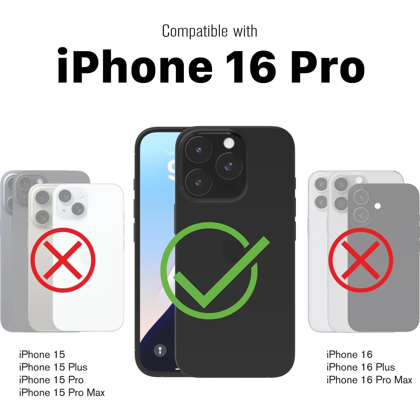 Funda de Cartera VENA vCommute para iPhone 16 Pro - Negro