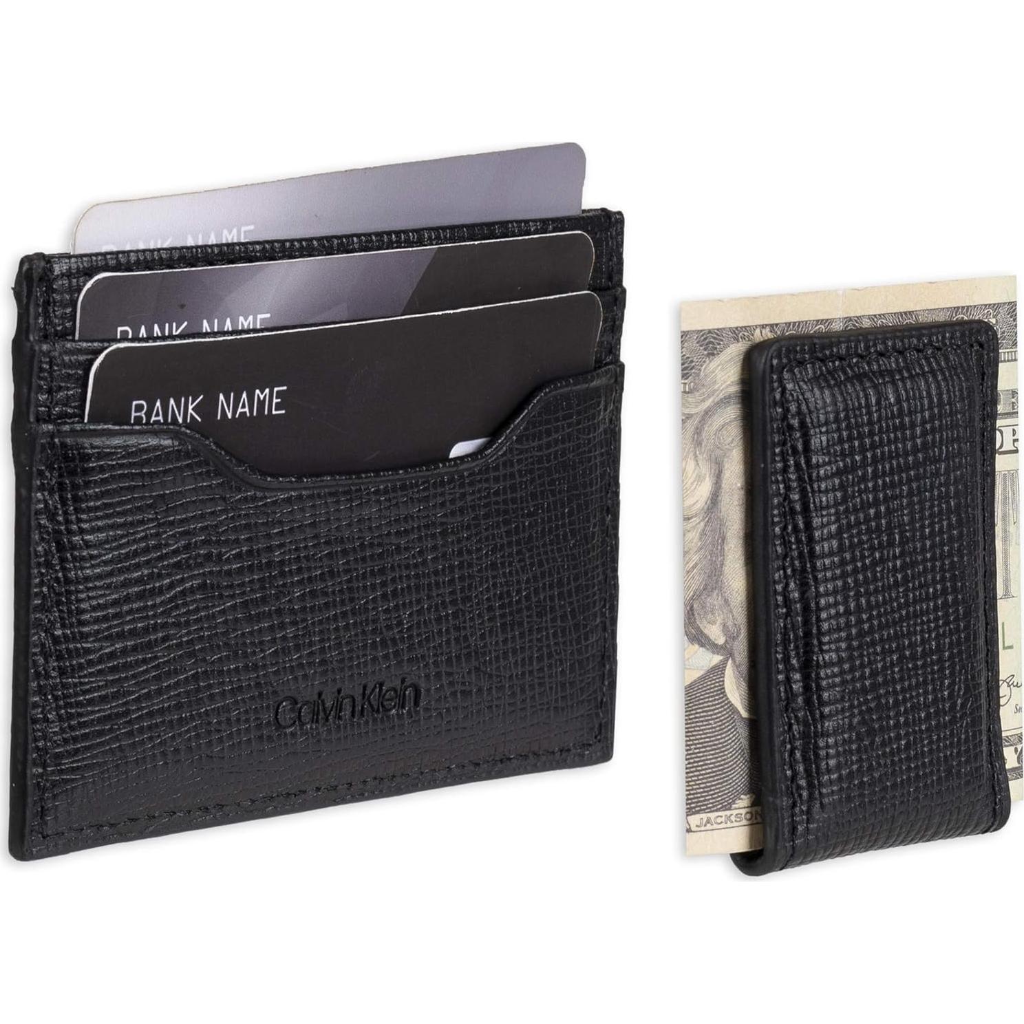Cartera Bifold Minimalista Calvin Klein para Hombre - Negro