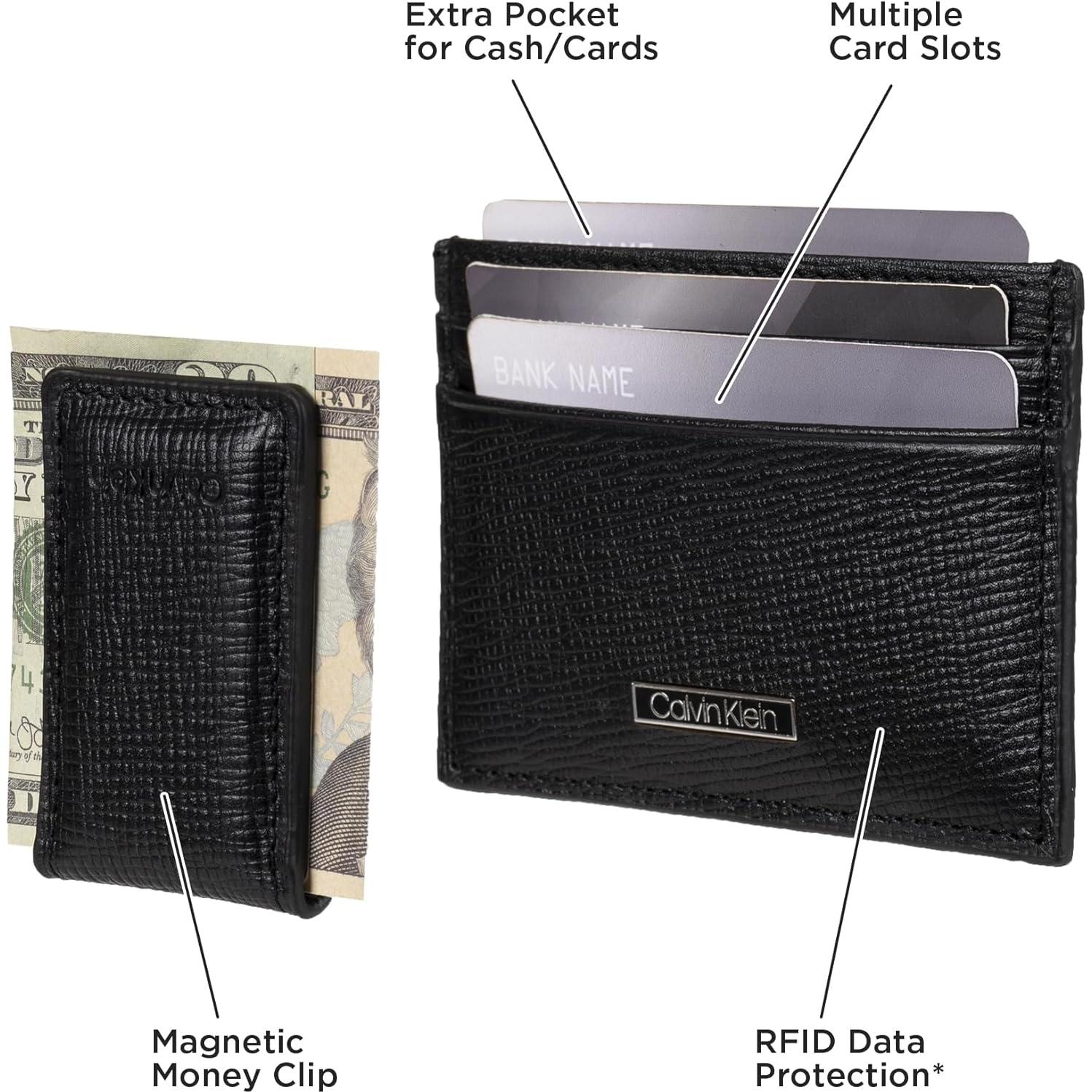 Cartera Bifold Minimalista Calvin Klein para Hombre - Negro