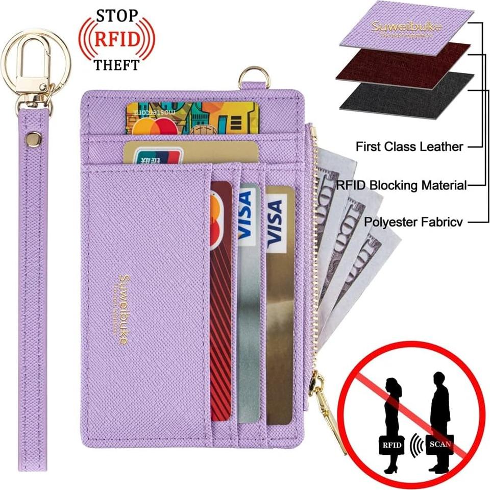 Funda para Tarjetas de Crédito RFID Wikavanli Púrpura Claro