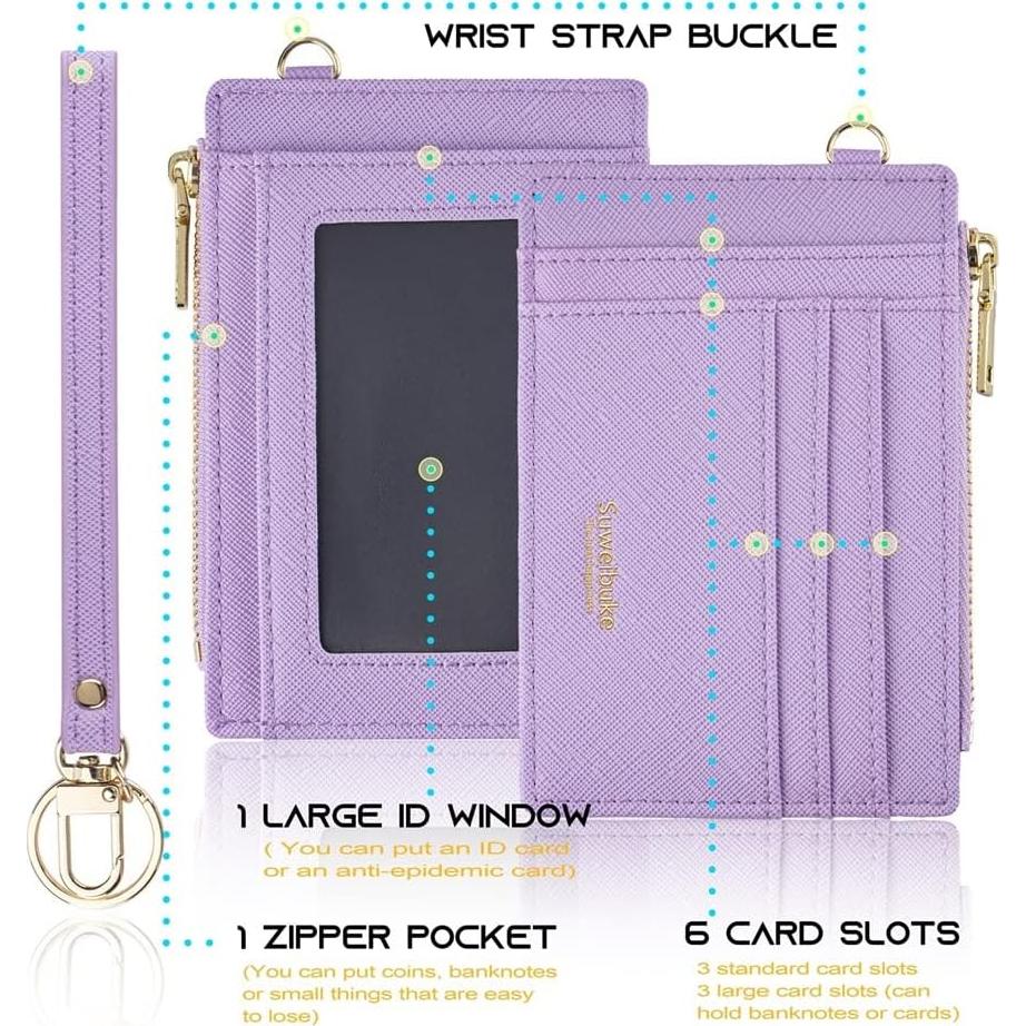 Funda para Tarjetas de Crédito RFID Wikavanli Púrpura Claro