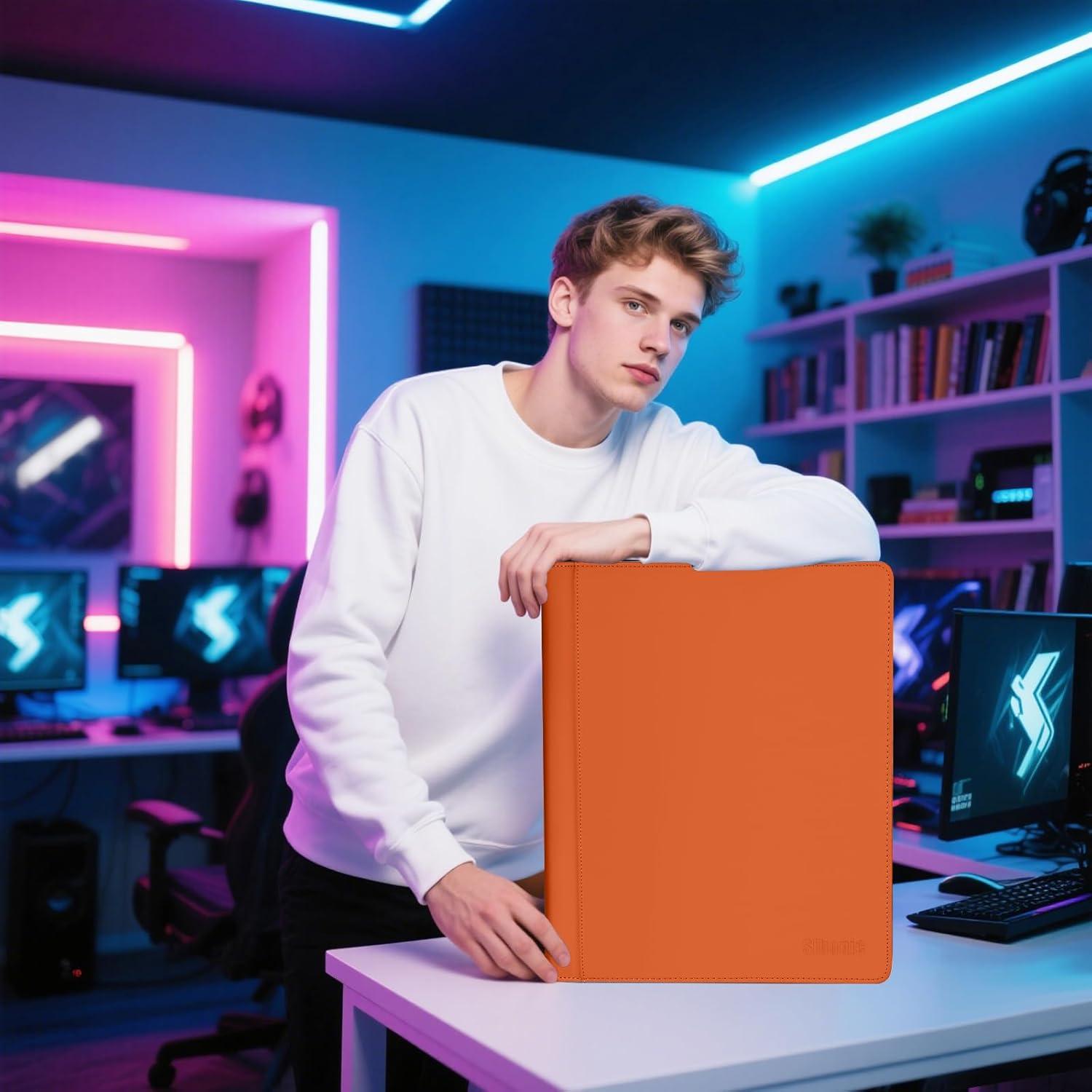 Carpeta TopLoader SIBONIC 9 Bolsillos Naranja 360 Cartas