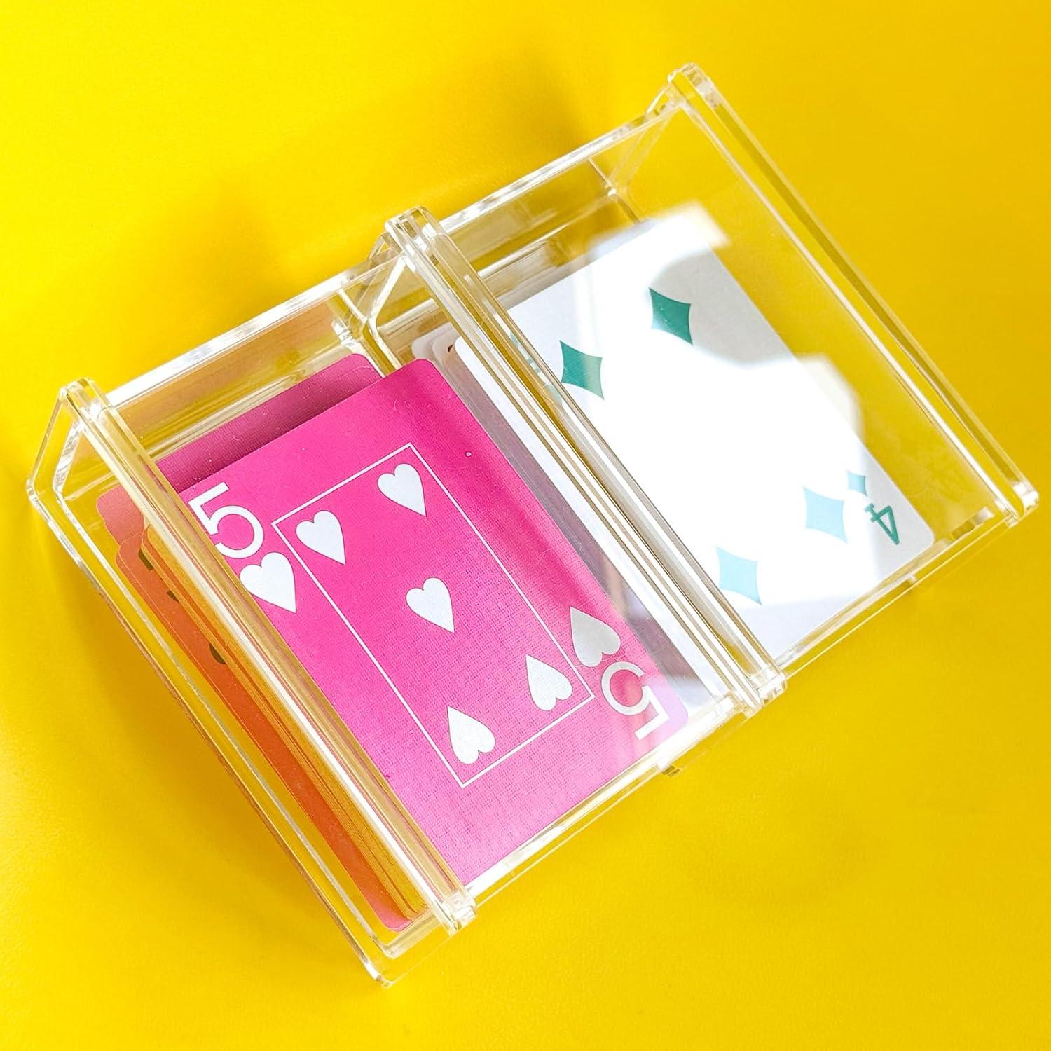 Caja Acrílica para Cartas de Juego Doble Deck 15.24x11.43cm