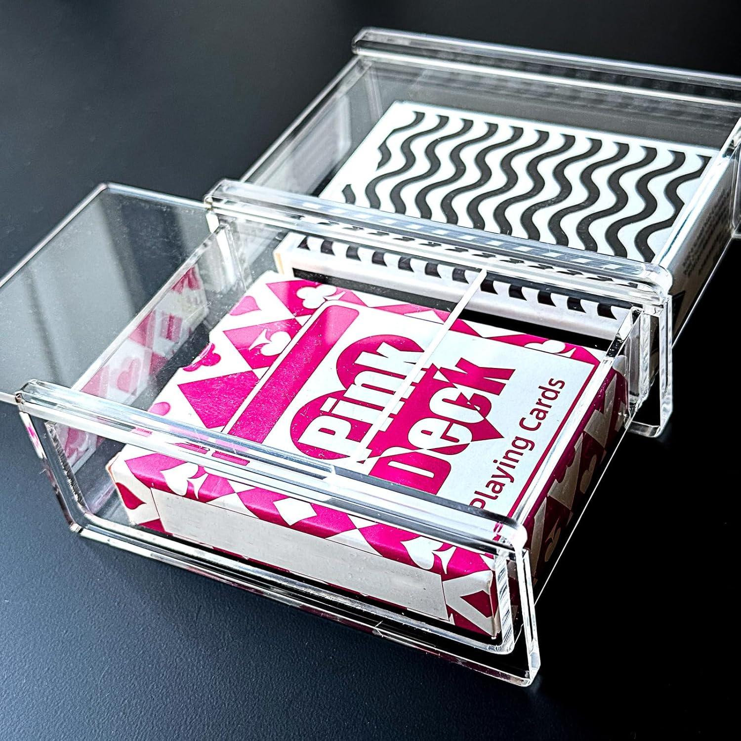 Caja Acrílica para Cartas de Juego Doble Deck 15.24x11.43cm