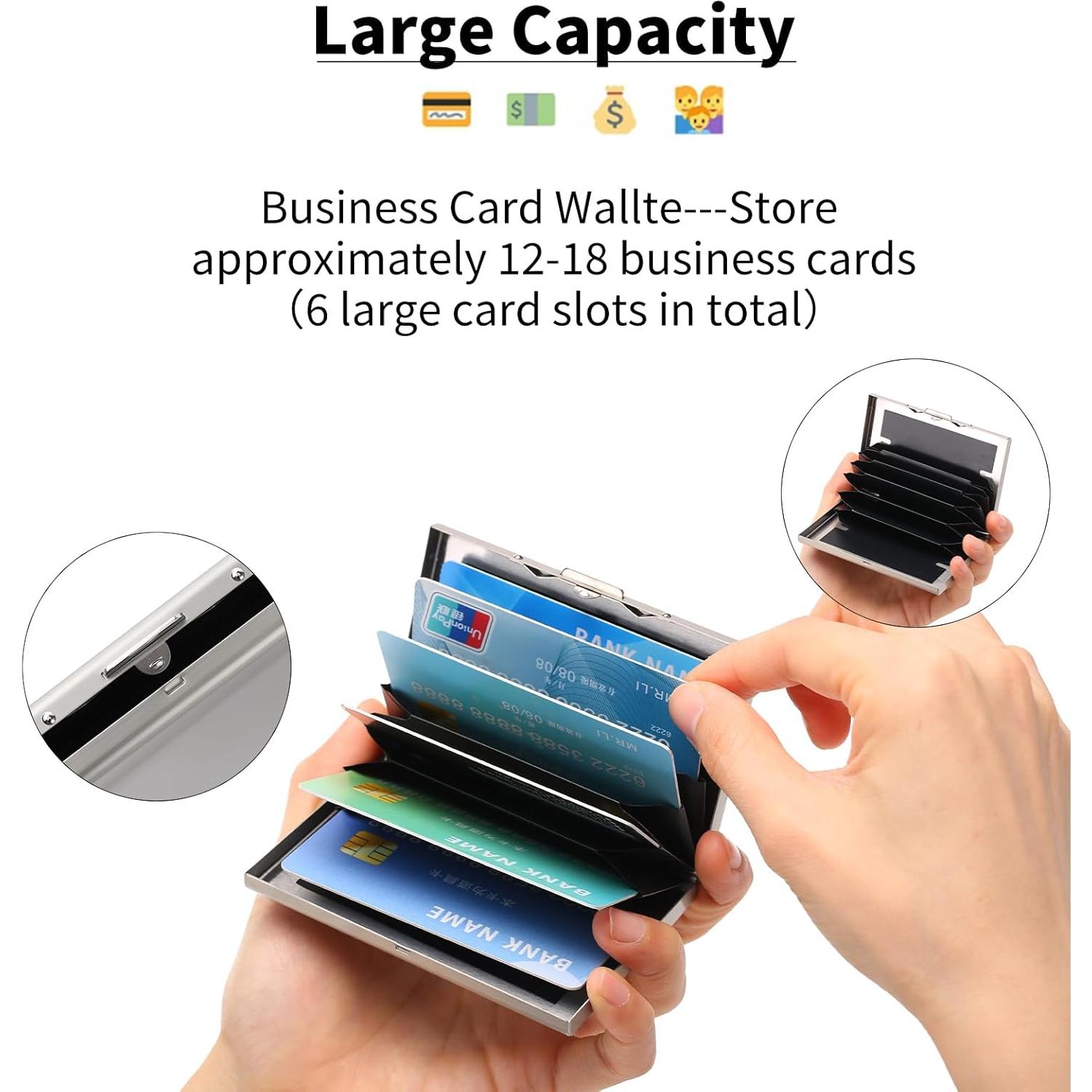 Billetera de Acero Inoxidable LOUEBICA con Bloqueo RFID - Plata