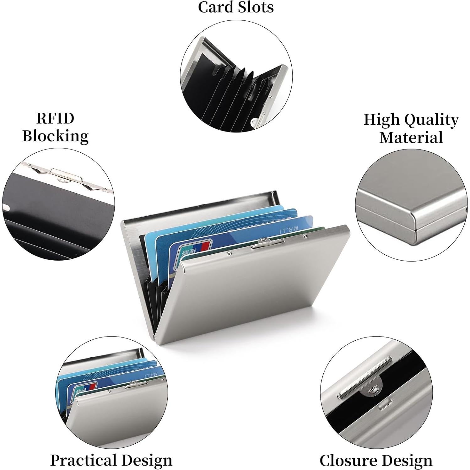 Billetera de Acero Inoxidable LOUEBICA con Bloqueo RFID - Plata