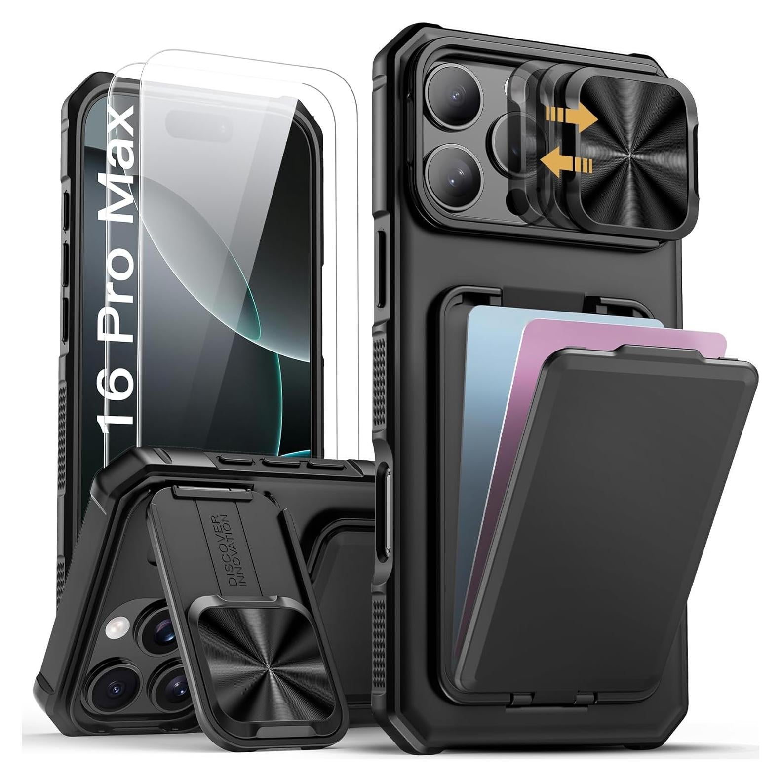 Funda para iPhone 16 Pro Max SSLOTSCASE con 2X Protector