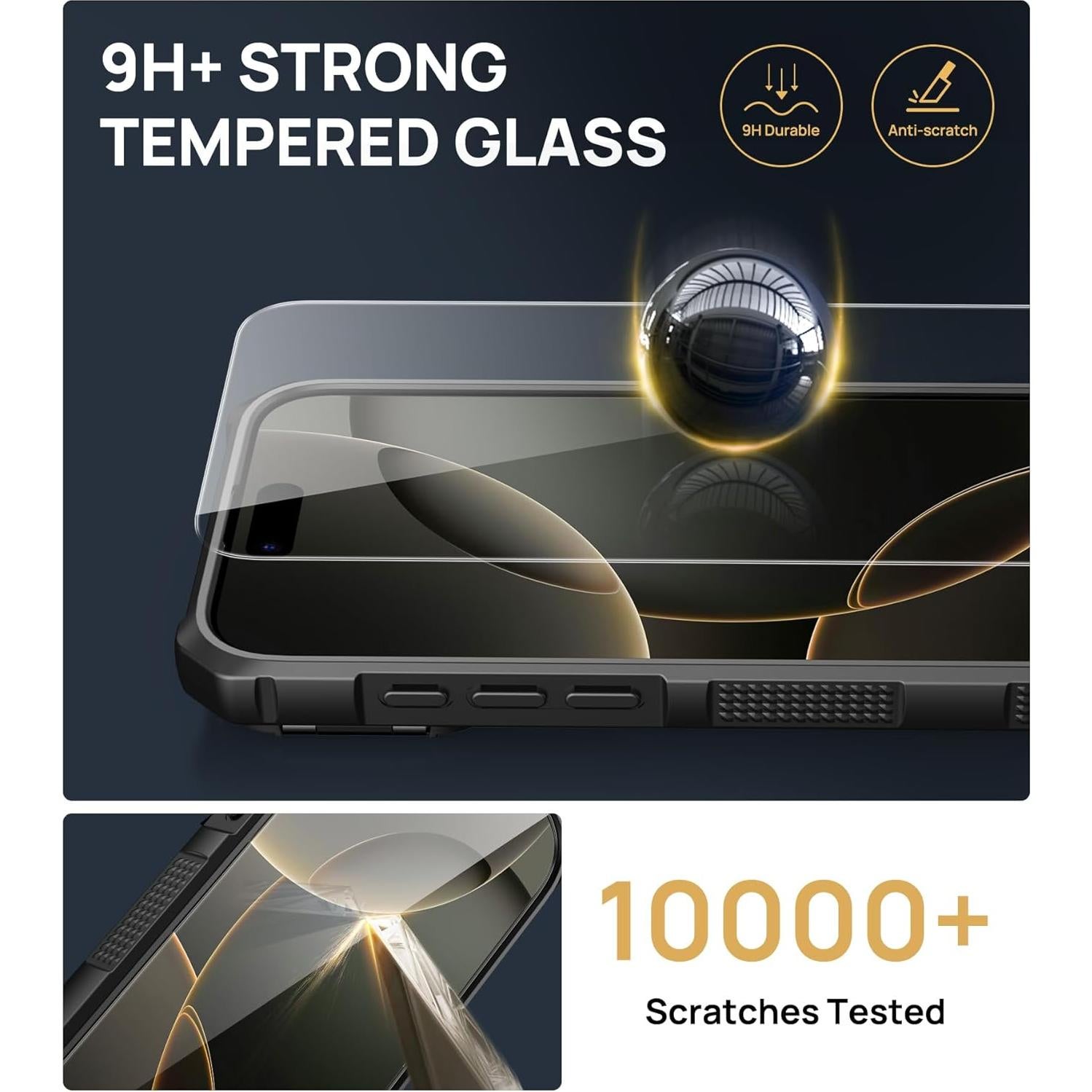 Funda para iPhone 16 Pro Max SSLOTSCASE con 2X Protector