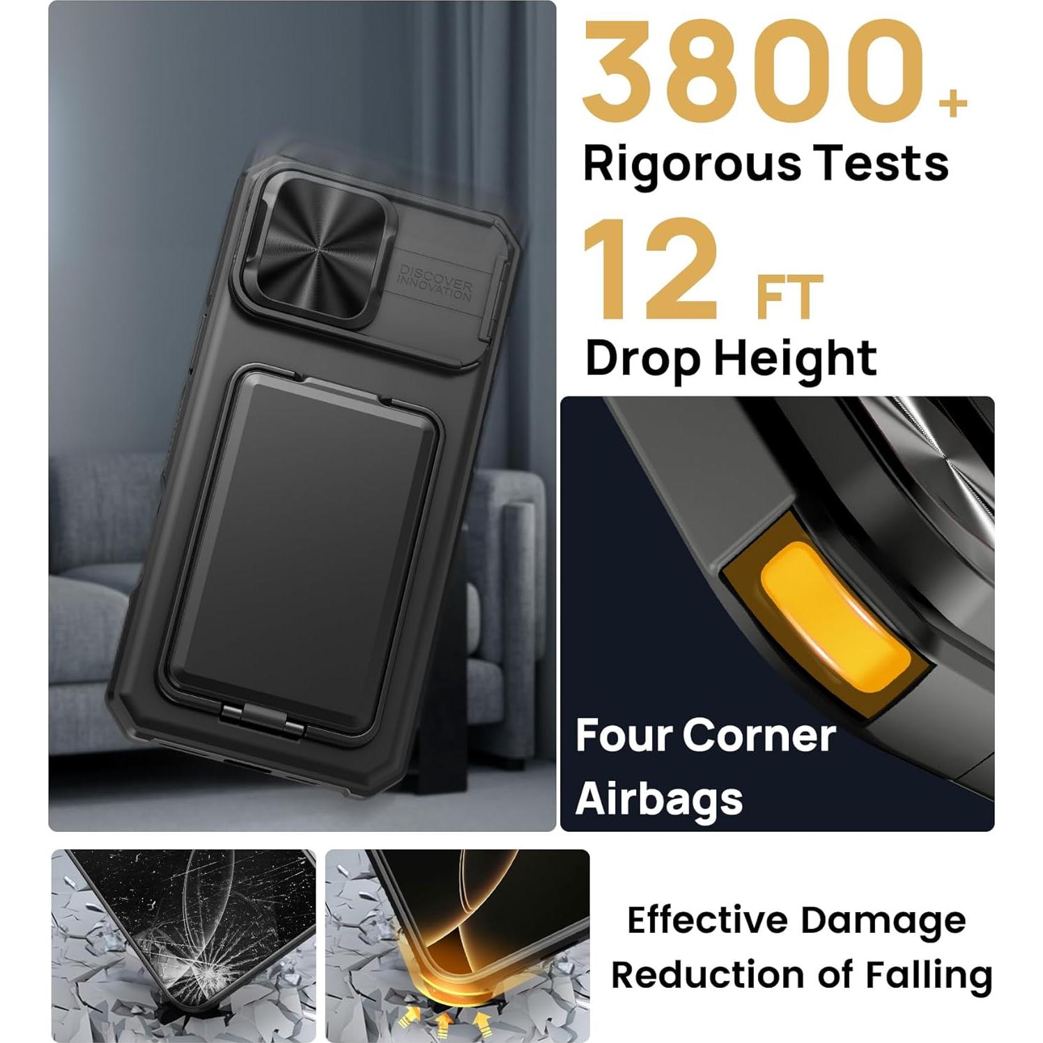 Funda para iPhone 16 Pro Max SSLOTSCASE con 2X Protector