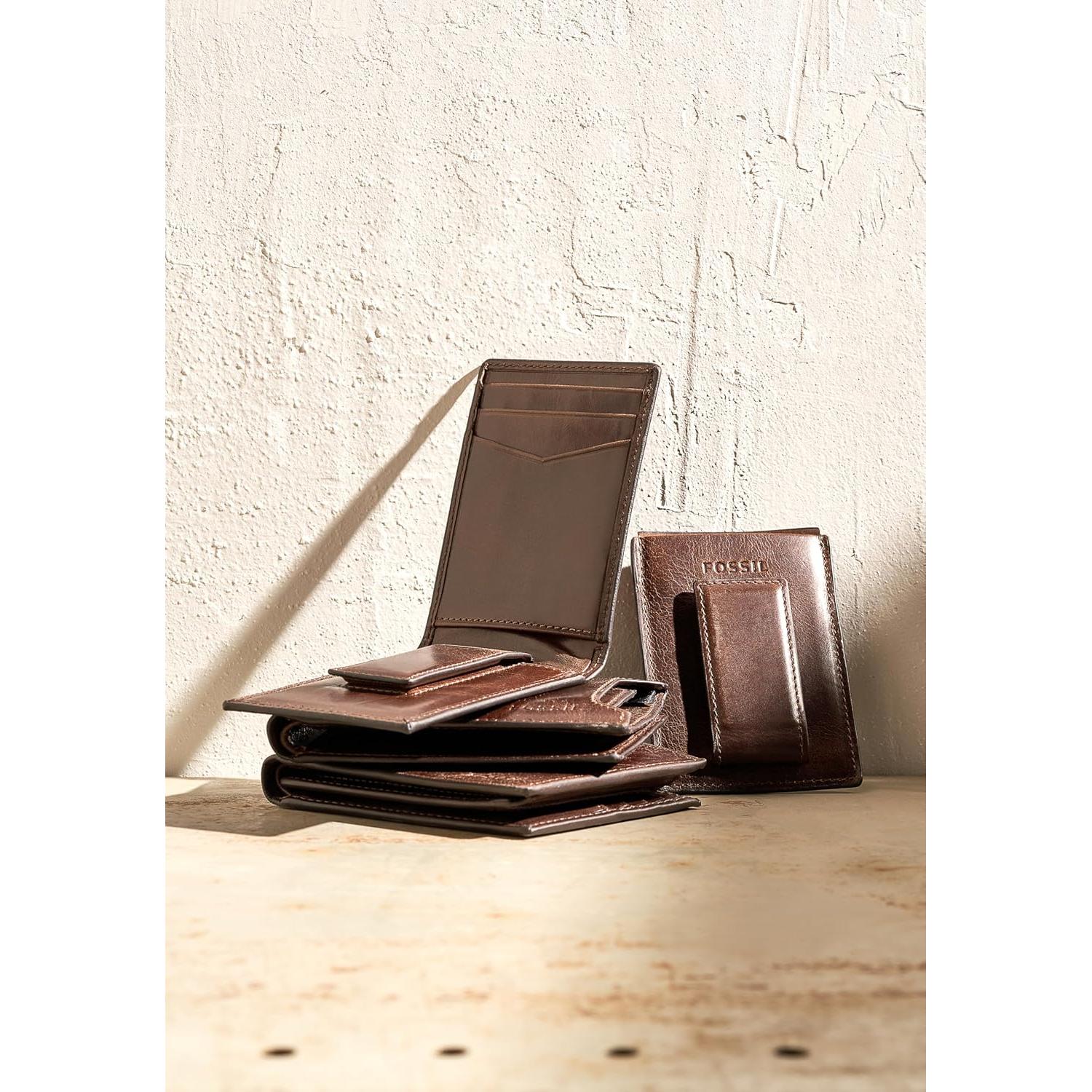 Cartera de Cuero RFID para Hombre Fossil Derrick Marrón