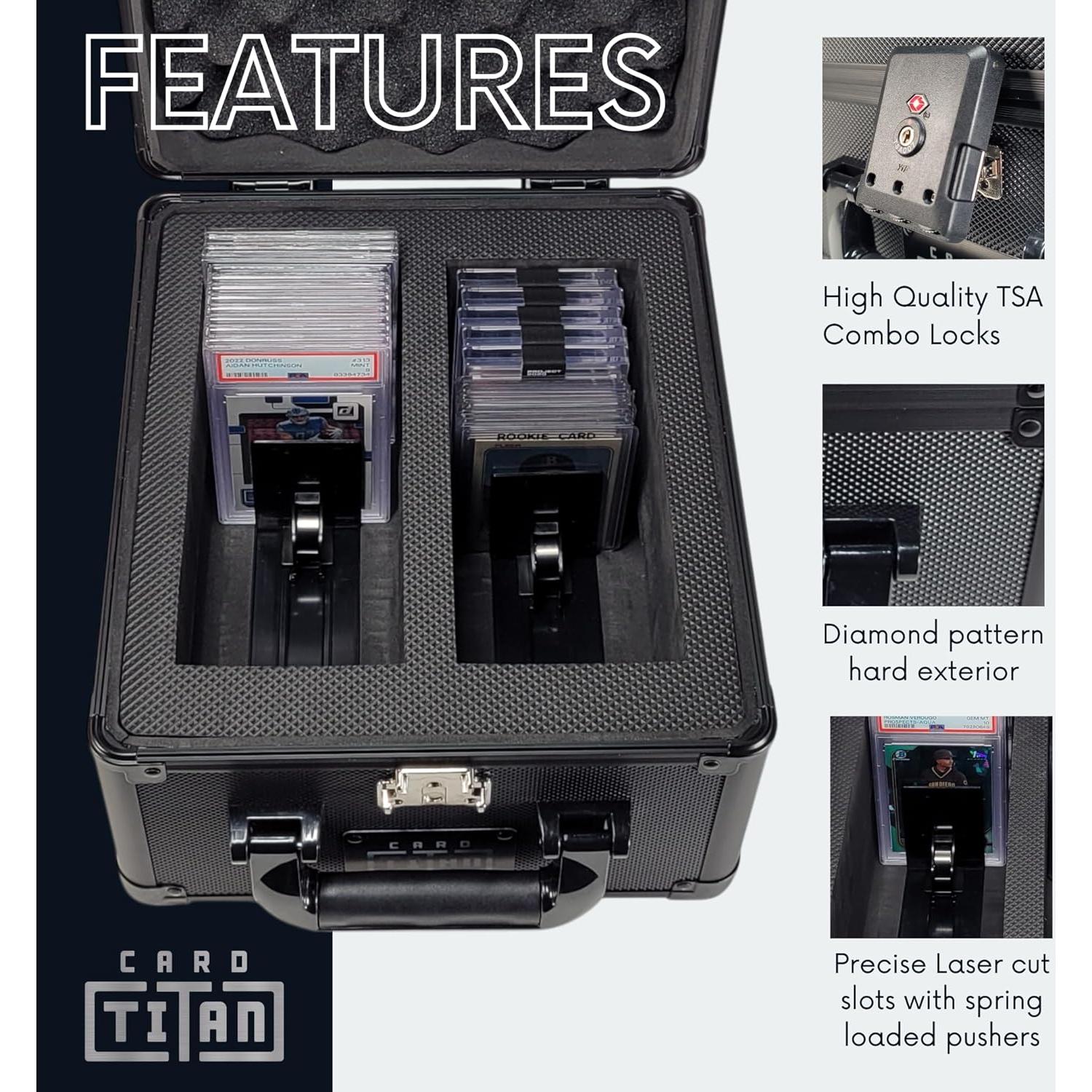 Caja de Almacenamiento de Cartas de Comercio Card Titan 2 Filas Negra