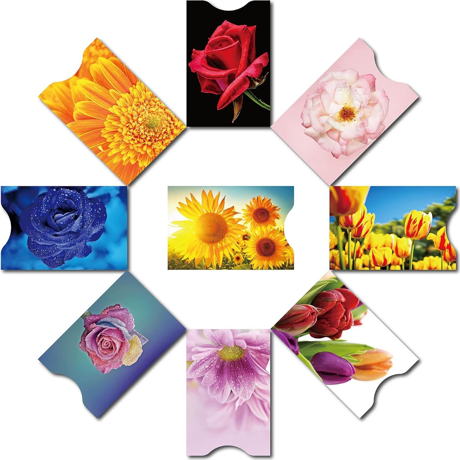 Mangas Bloqueadoras RFID Flores - 9 Tarjetas + 3 Pasaportes