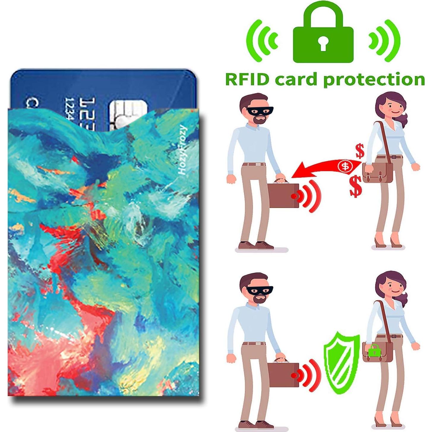 8 Fundas Bloqueadoras RFID PokCat - Protección Tarjetas Créd. Coloridas