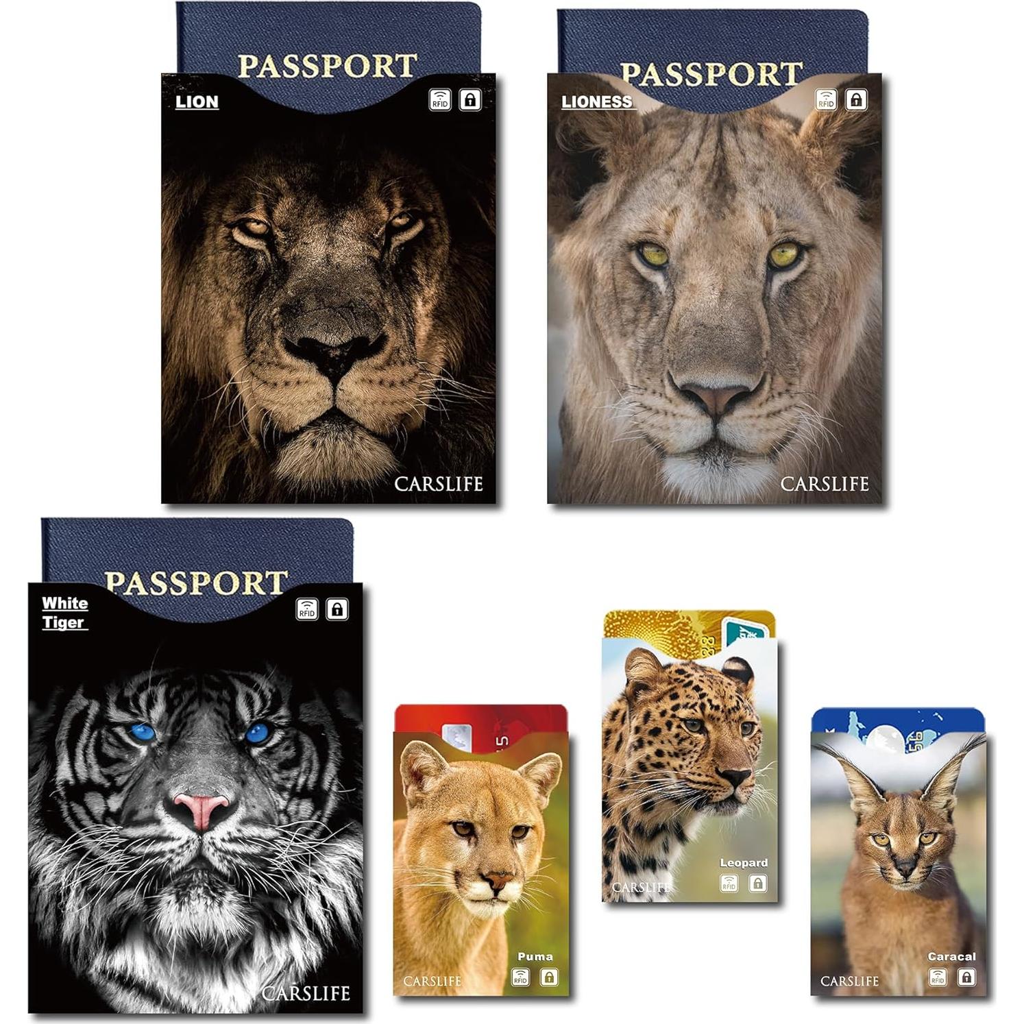 12 Fundas Bloqueadoras RFID Gato - Protección Tarjetas y Pasaporte