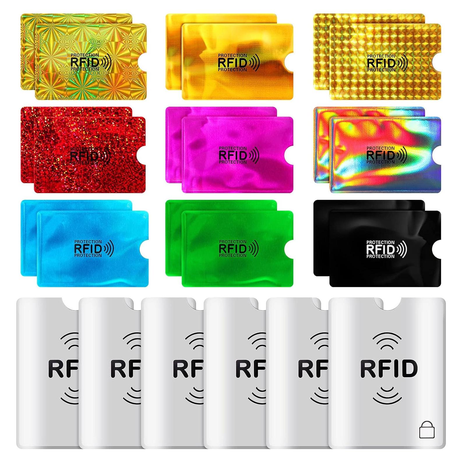 Juego de 24 Fundas Bloqueadoras RFID Frienda - 18 Tarjetas y 6 Pasaportes