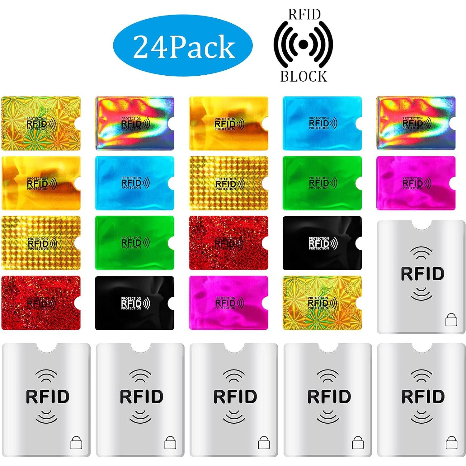 Juego de 24 Fundas Bloqueadoras RFID Frienda - 18 Tarjetas y 6 Pasaportes