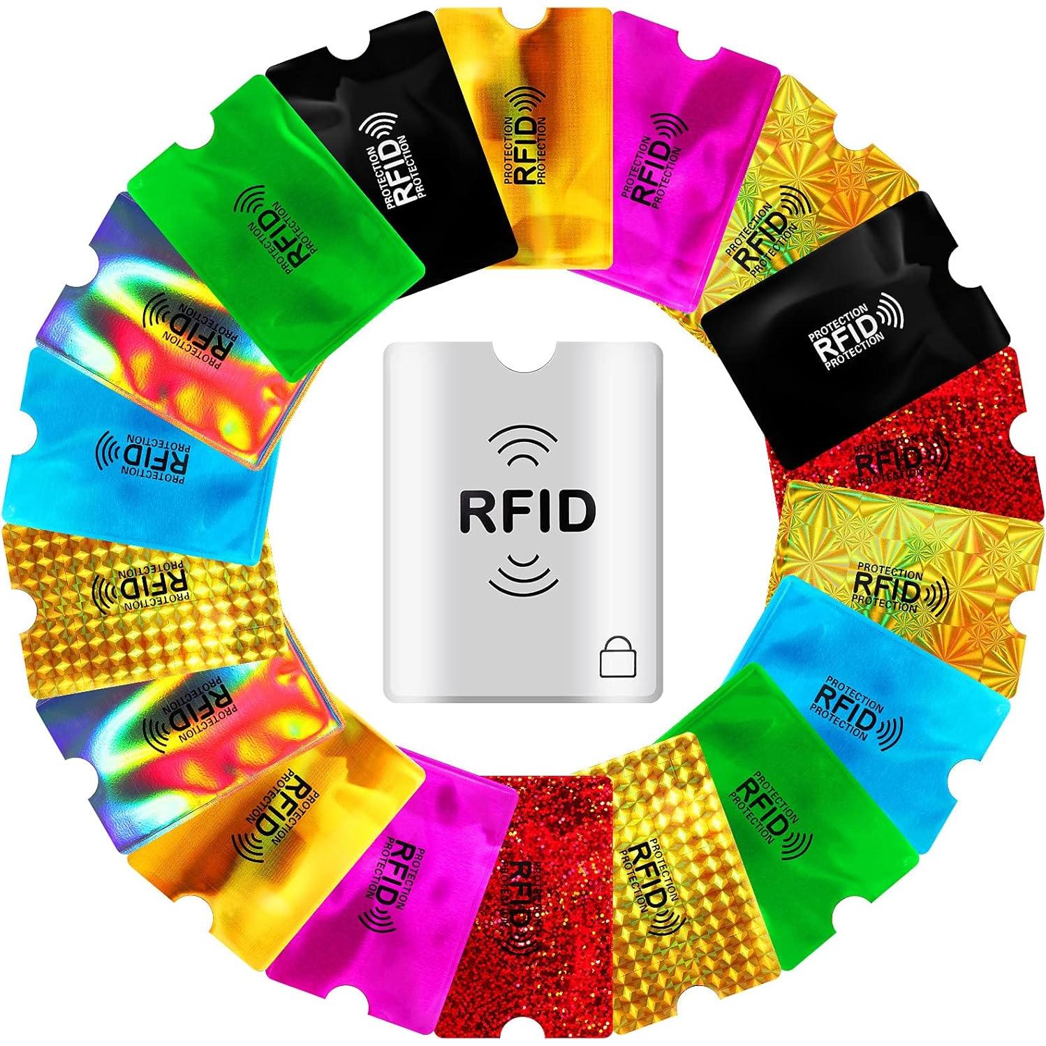 Juego de 24 Fundas Bloqueadoras RFID Frienda - 18 Tarjetas y 6 Pasaportes