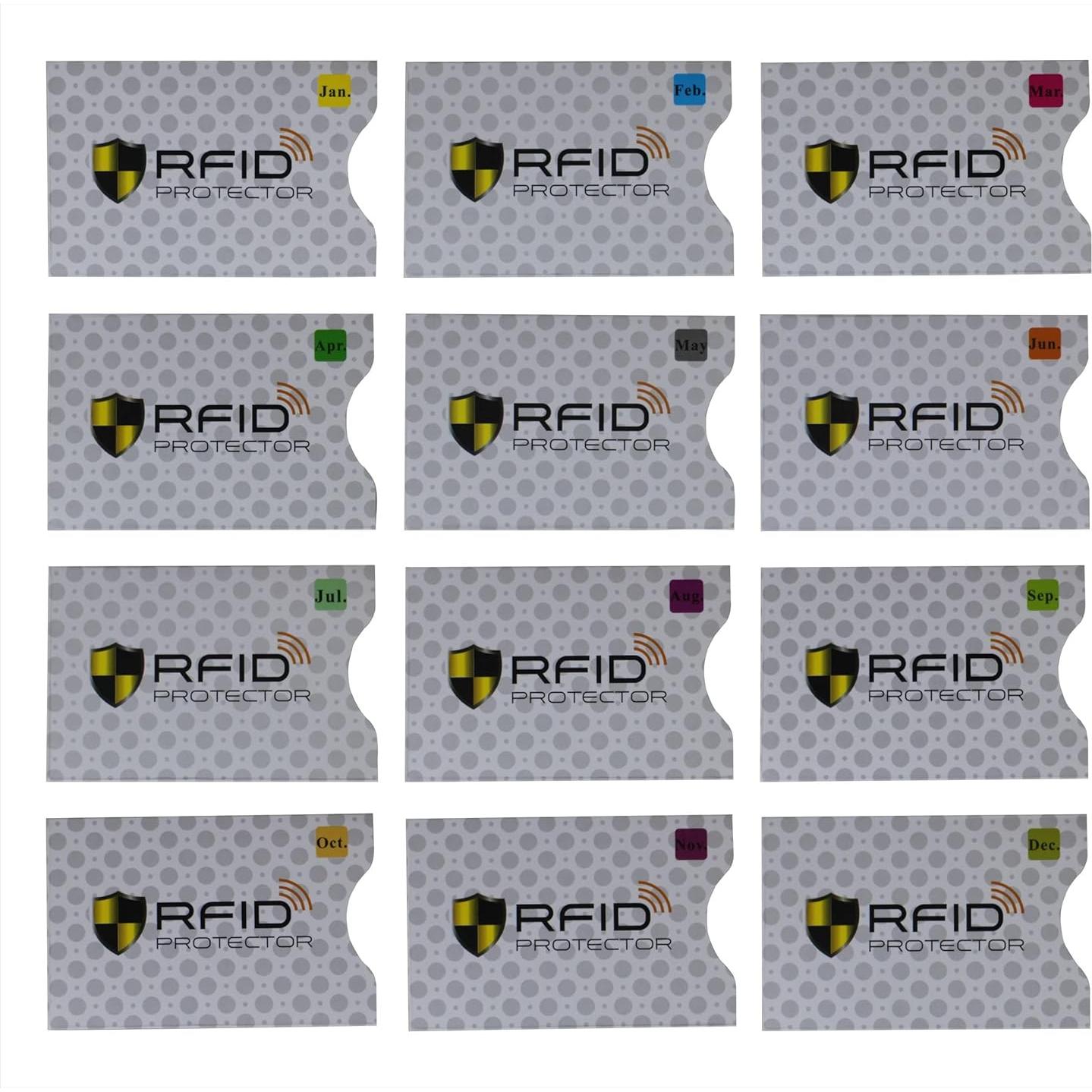 Juego de 12 Fundas RFID Protección Tarjetas Crédito Blanco