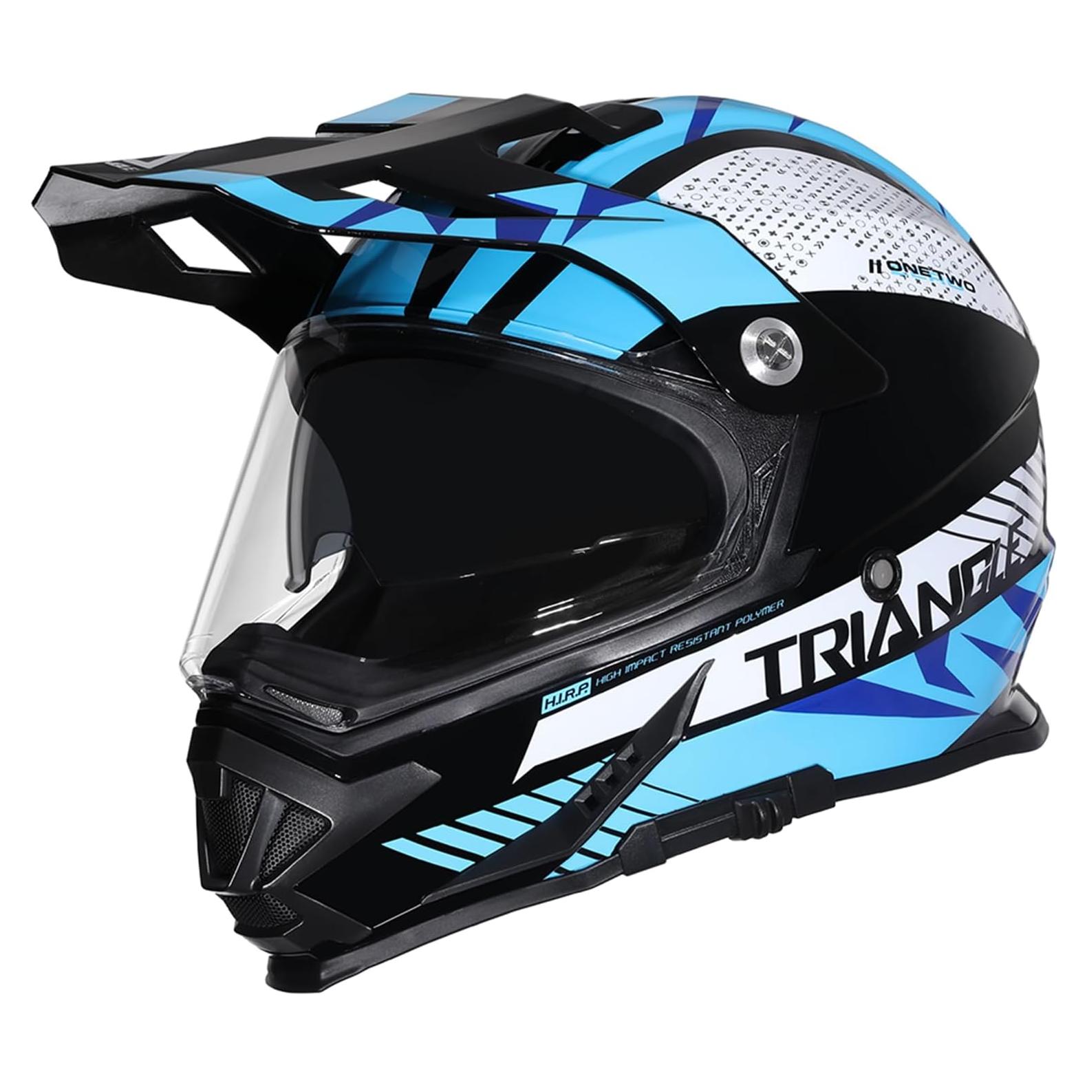 Casco Dual Sport TRIANGLE AH609 Azul para Motocicleta