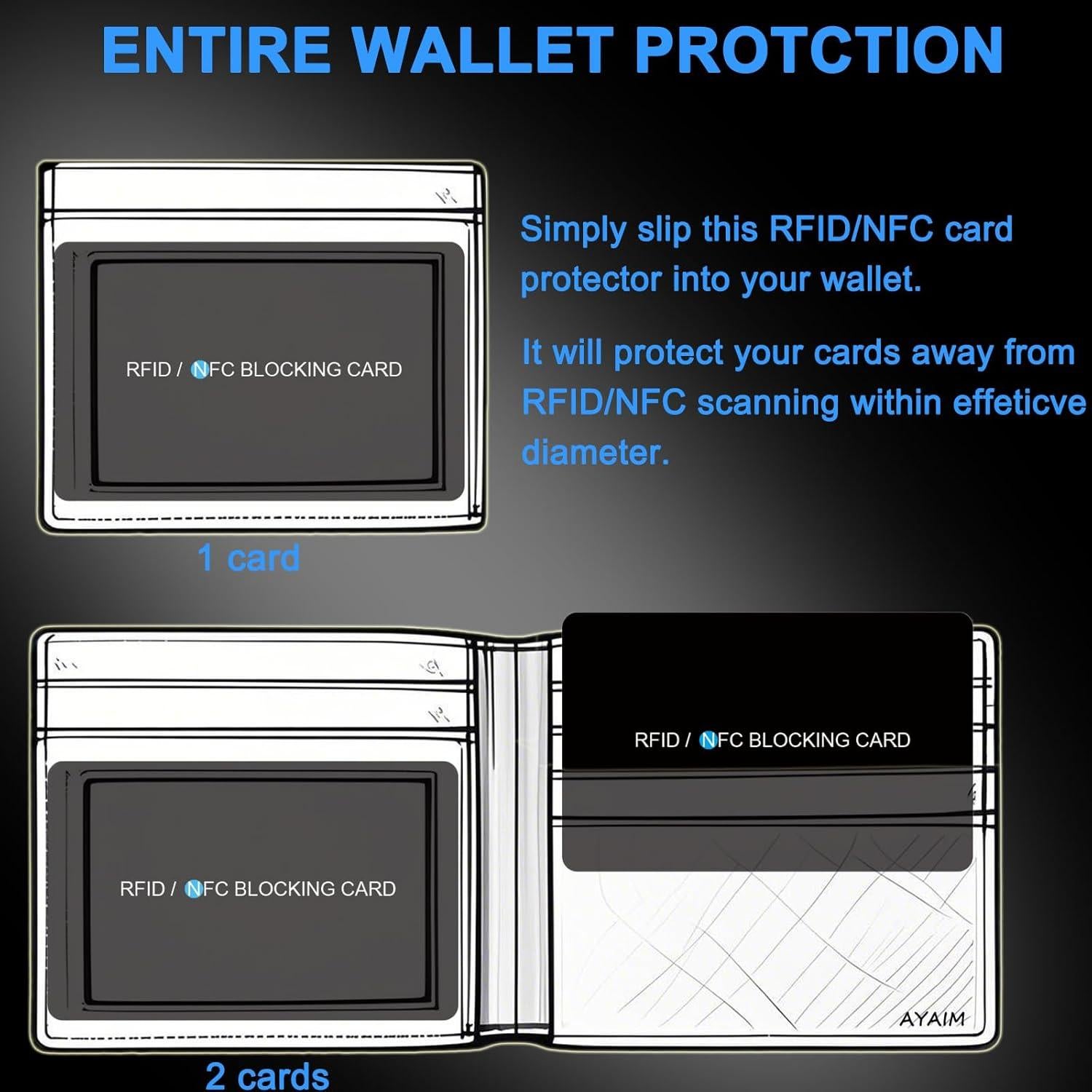 Tarjeta de Bloqueo RFID AYAIM 8 Pack - Protección Billetera