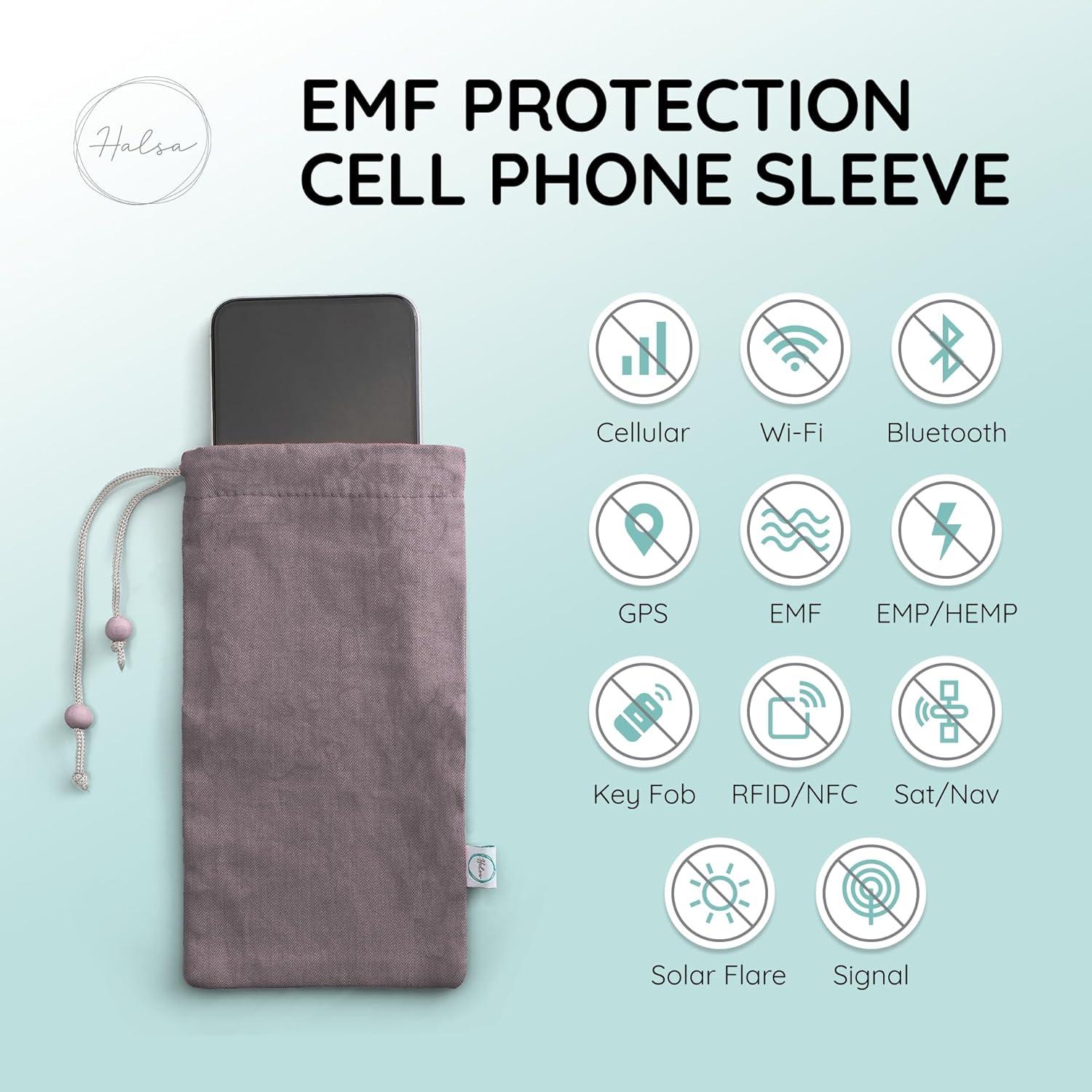 Funda de Blindaje EMF Halsa para Smartphone - Gris 10.16x20.32 cm