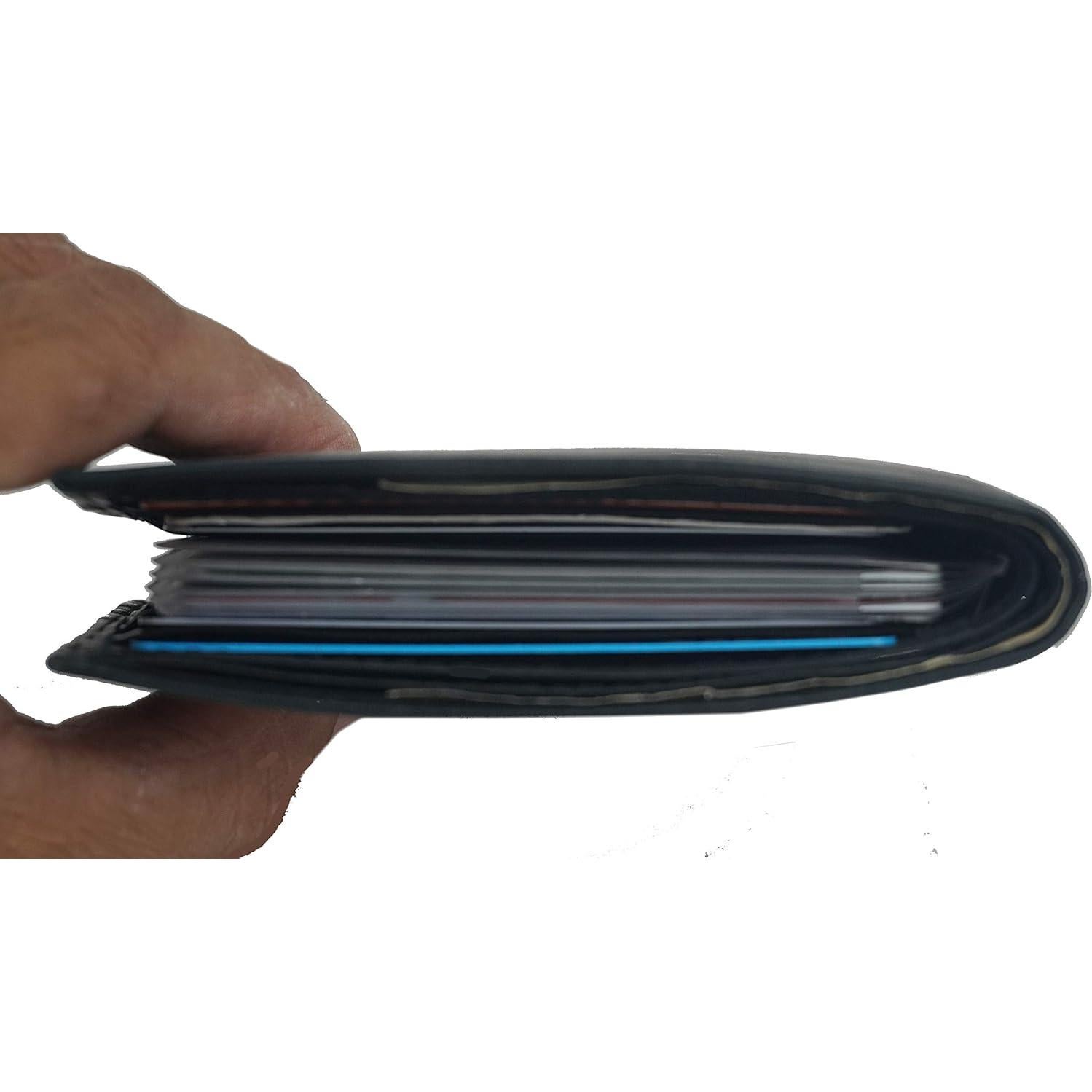 Cartera Bifold de Cuero Genuino Bullz con Bloqueo RFID Marrón