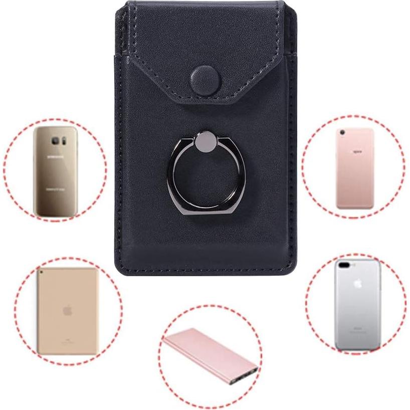 Soporte de Tarjetas YUNCE Negro - Cartera Adhesiva Impermeable