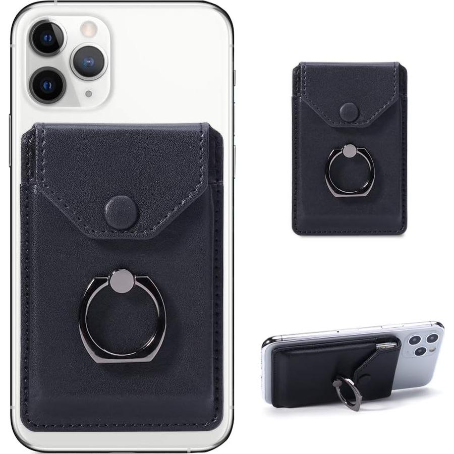 Soporte de Tarjetas YUNCE Negro - Cartera Adhesiva Impermeable